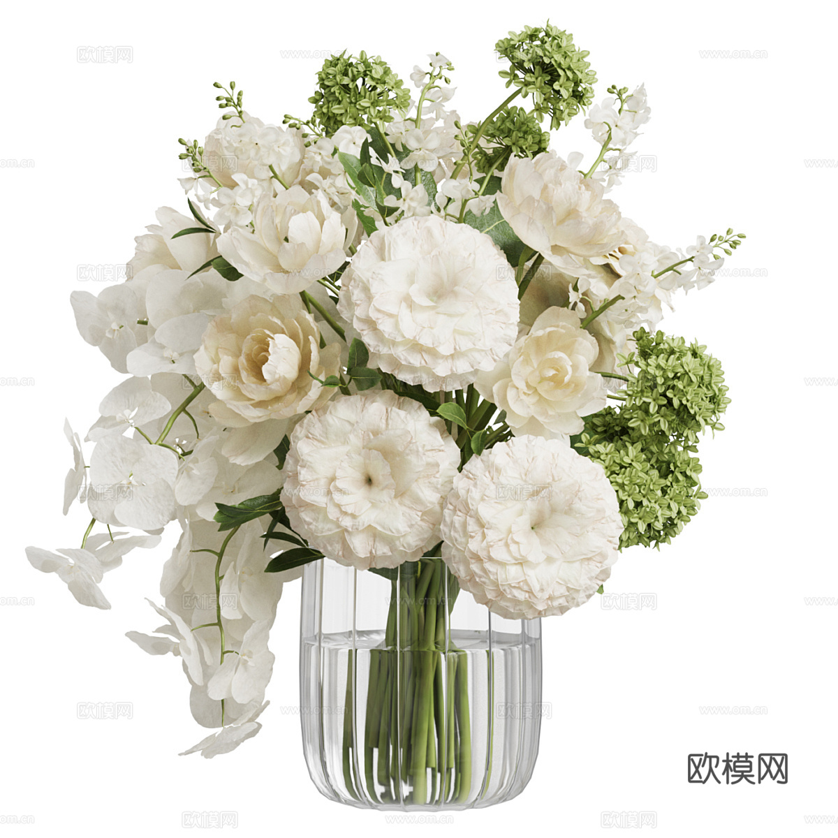 花瓶花卉3d模型下载