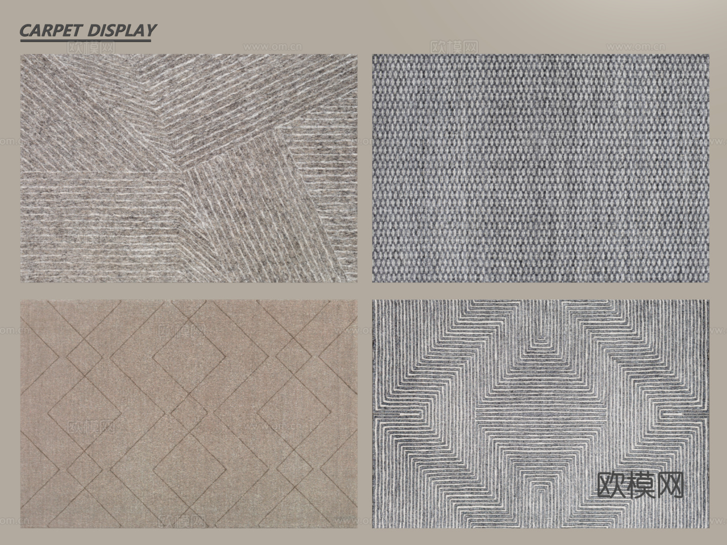 现代简约地毯 方形地毯 布艺地毯 客厅地毯 艺术地毯su模型