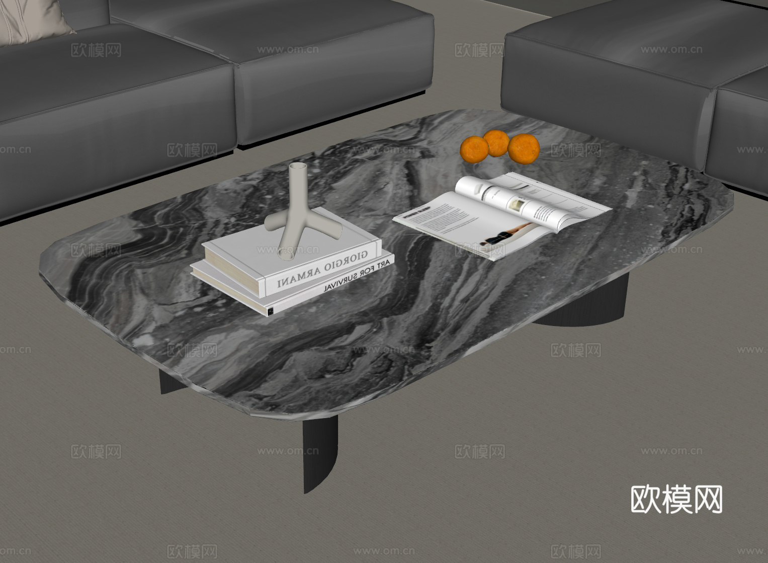 现代意式茶几su模型