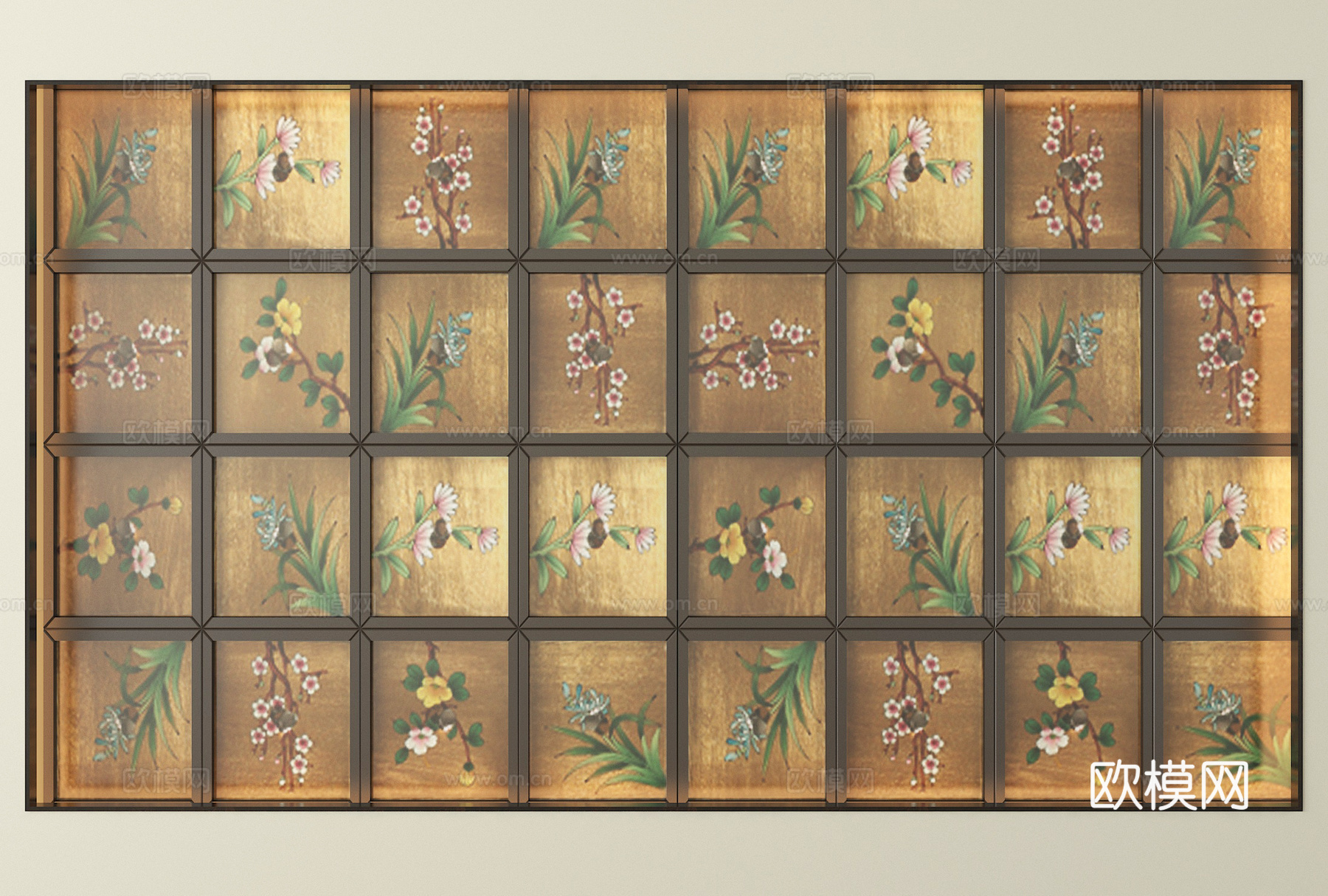 新中式吊顶su模型