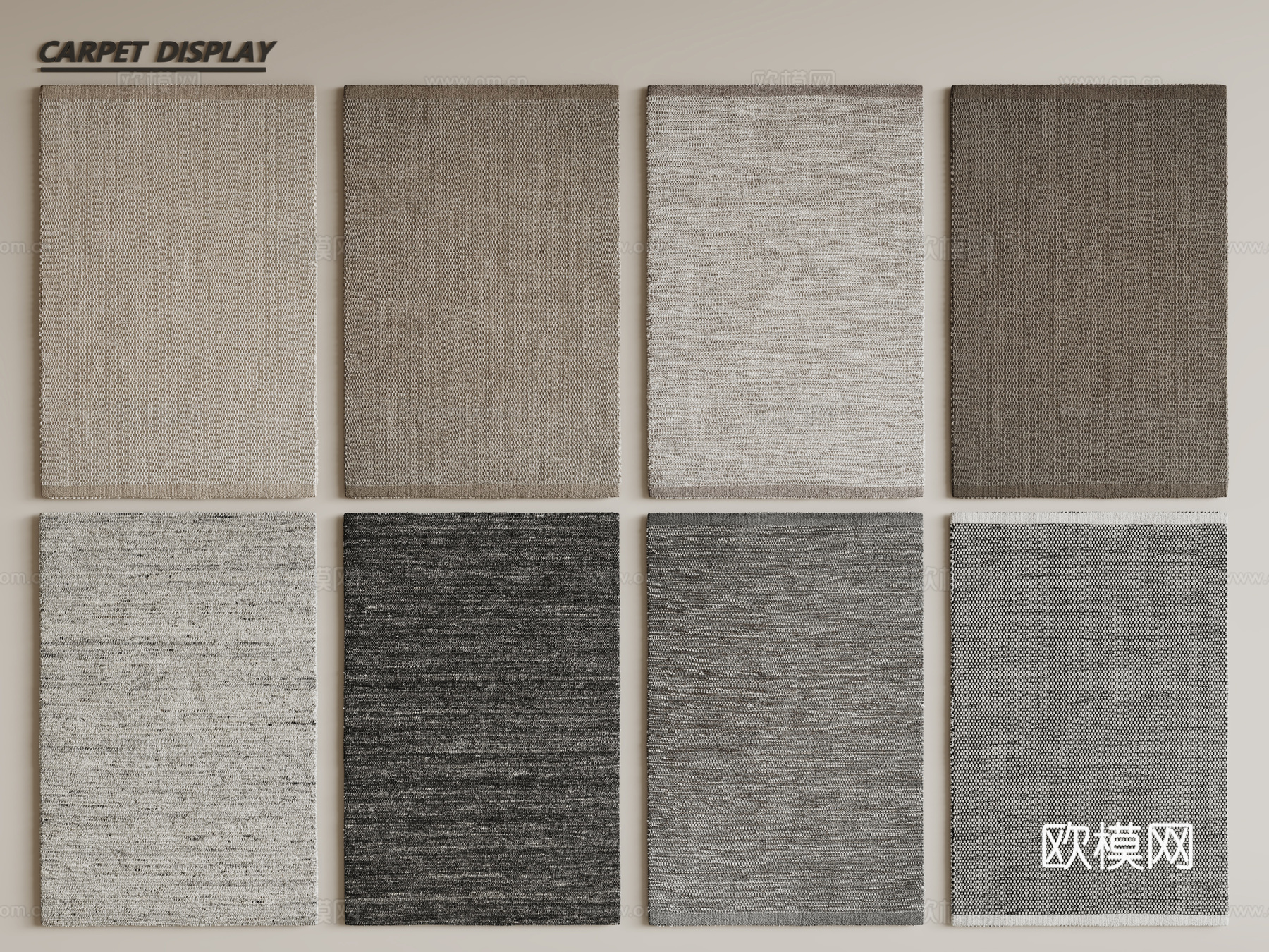 现代简约地毯 方形地毯 布艺地毯 客厅地毯 艺术地毯su模型