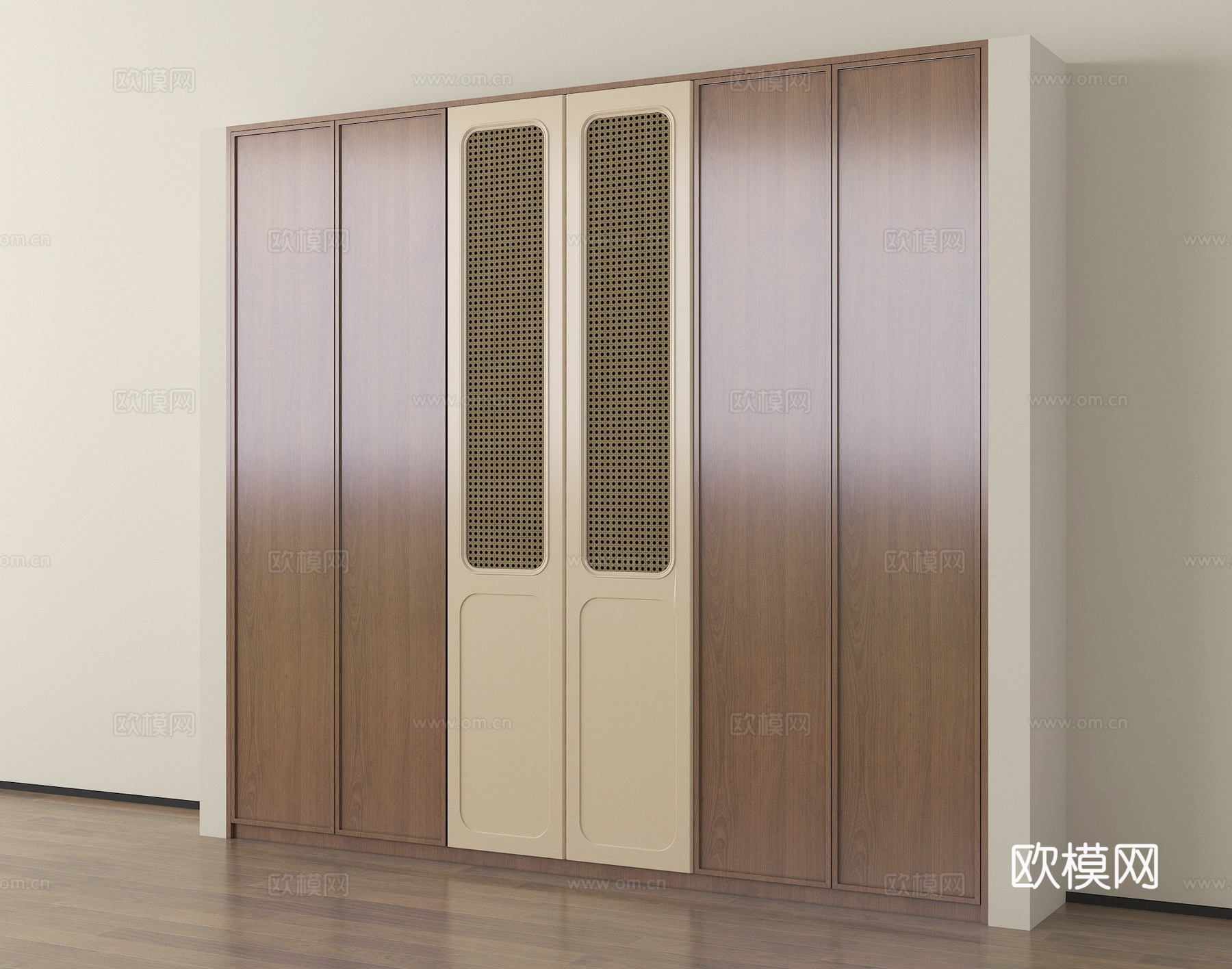 中古风衣柜 成品衣柜 木材 高柜su模型