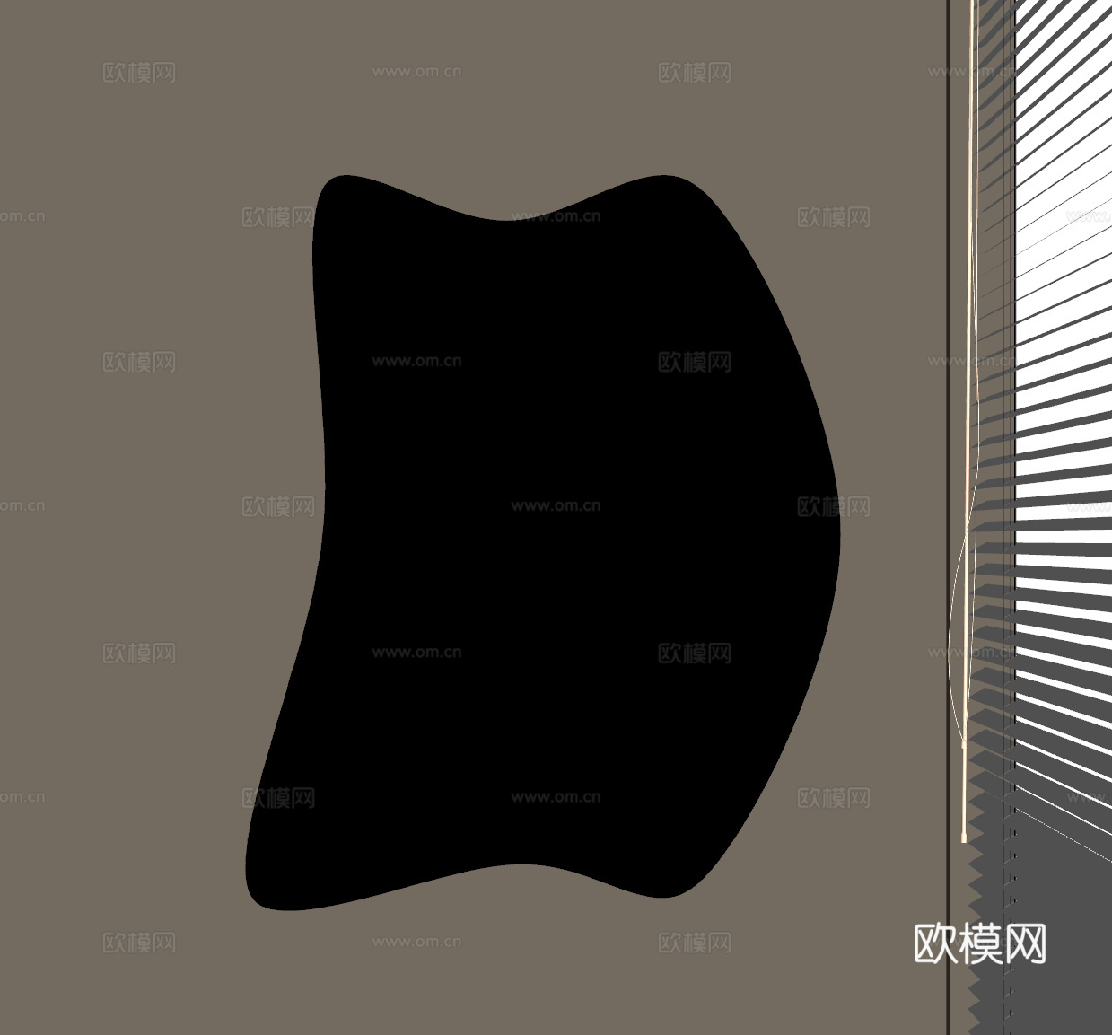 现代镜子 异形镜 浴室镜su模型