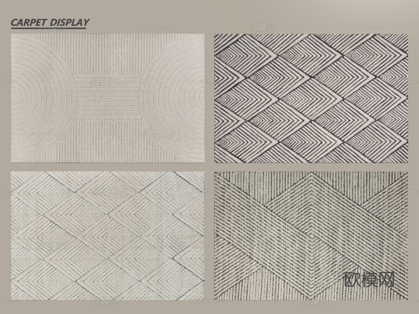 现代简约地毯 方形地毯 布艺地毯 客厅地毯 艺术地毯su模型