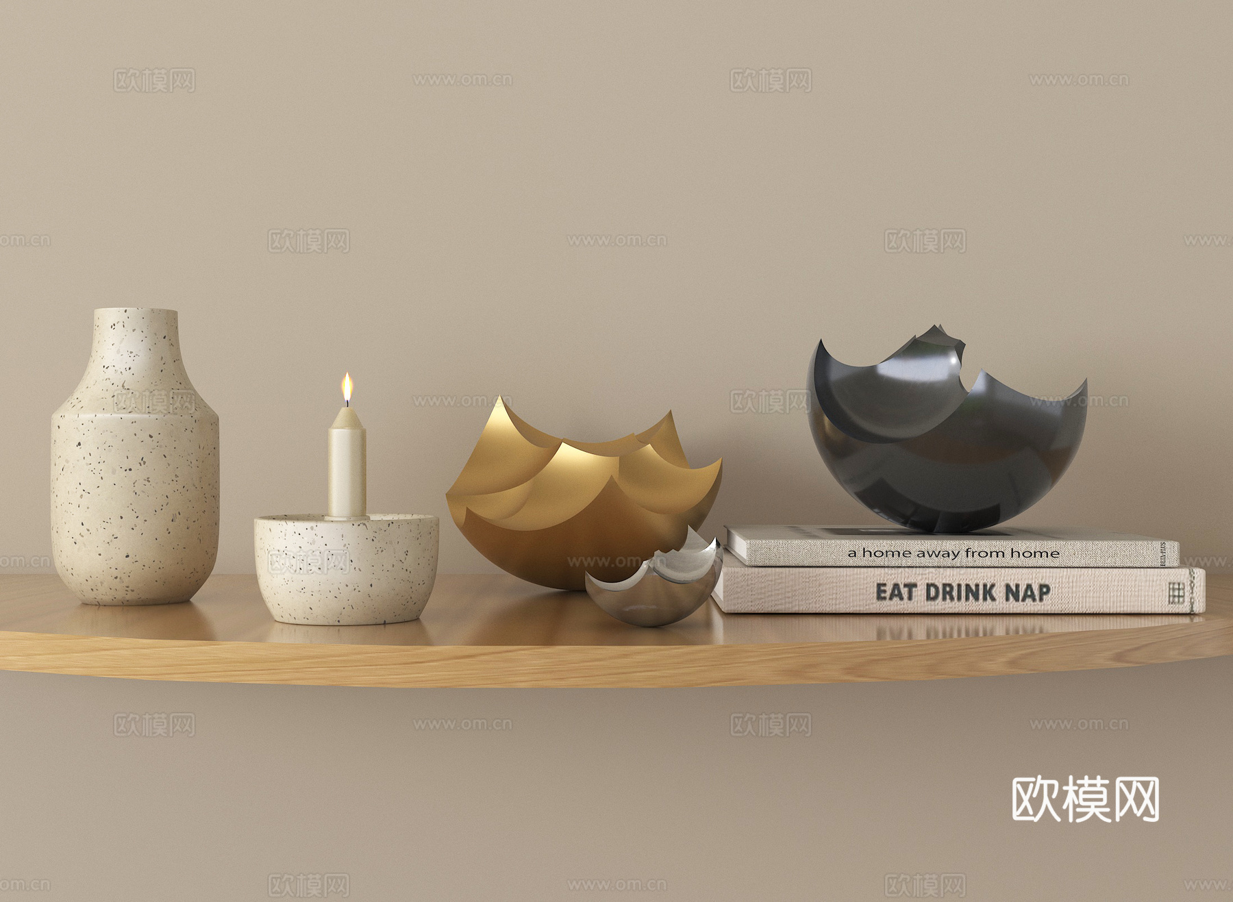 现代饰品摆件组合su模型