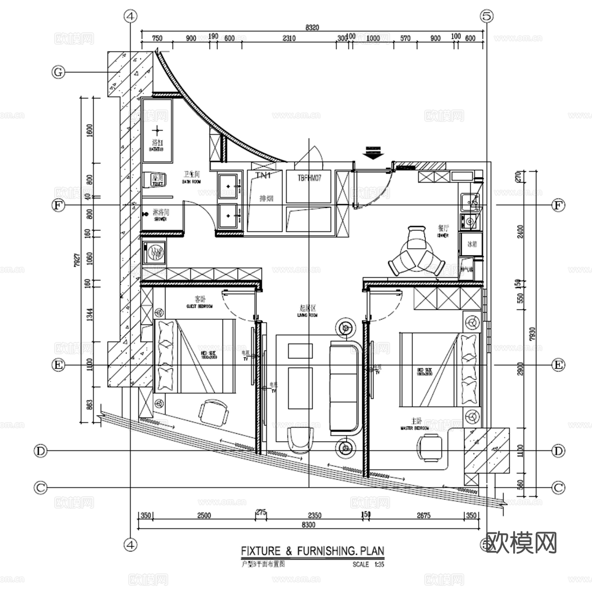 12套家装现代简约家装施工图平面图立面图节点图cad施工图
