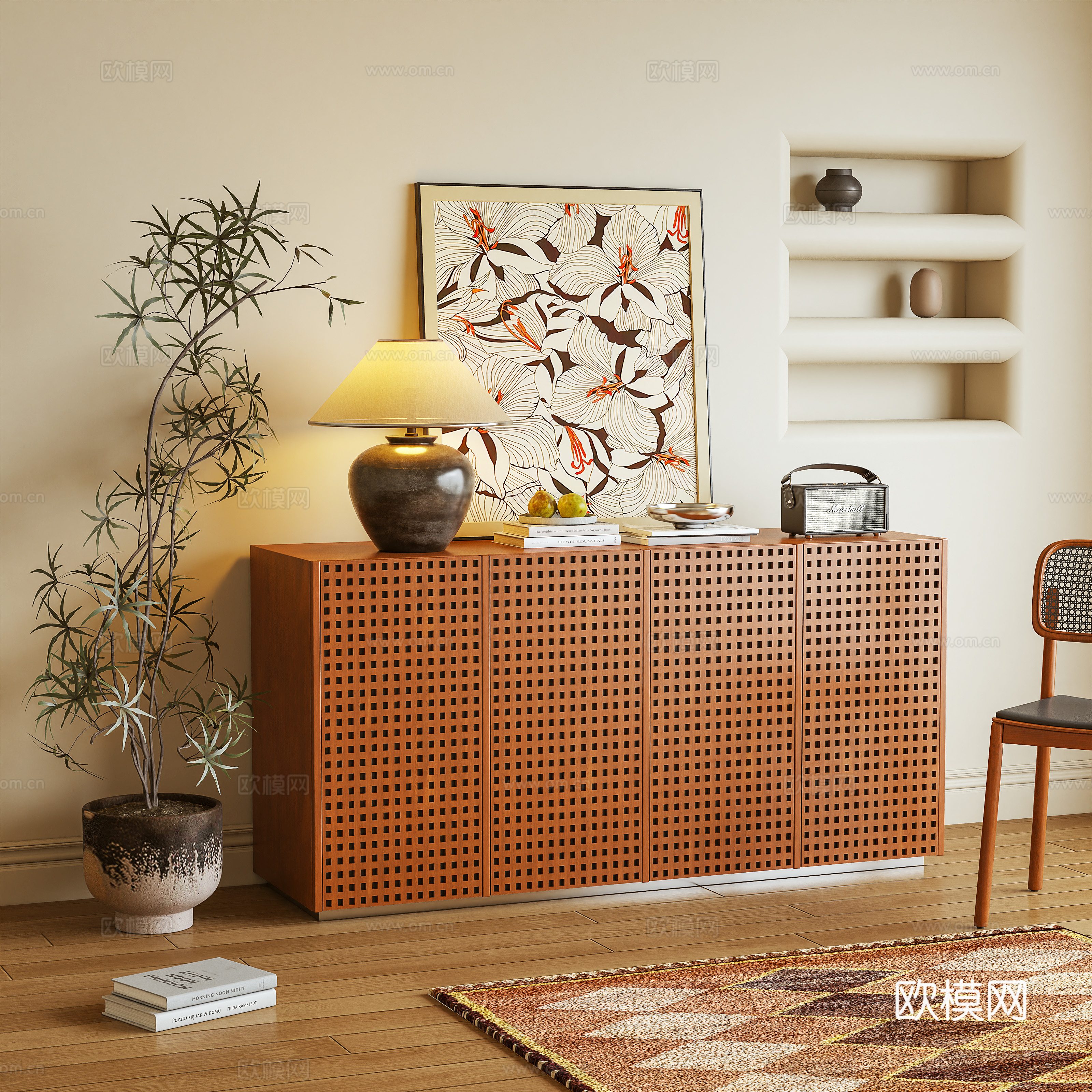 玄关柜 储物柜 边柜 茶水柜 摆件3d模型下载
