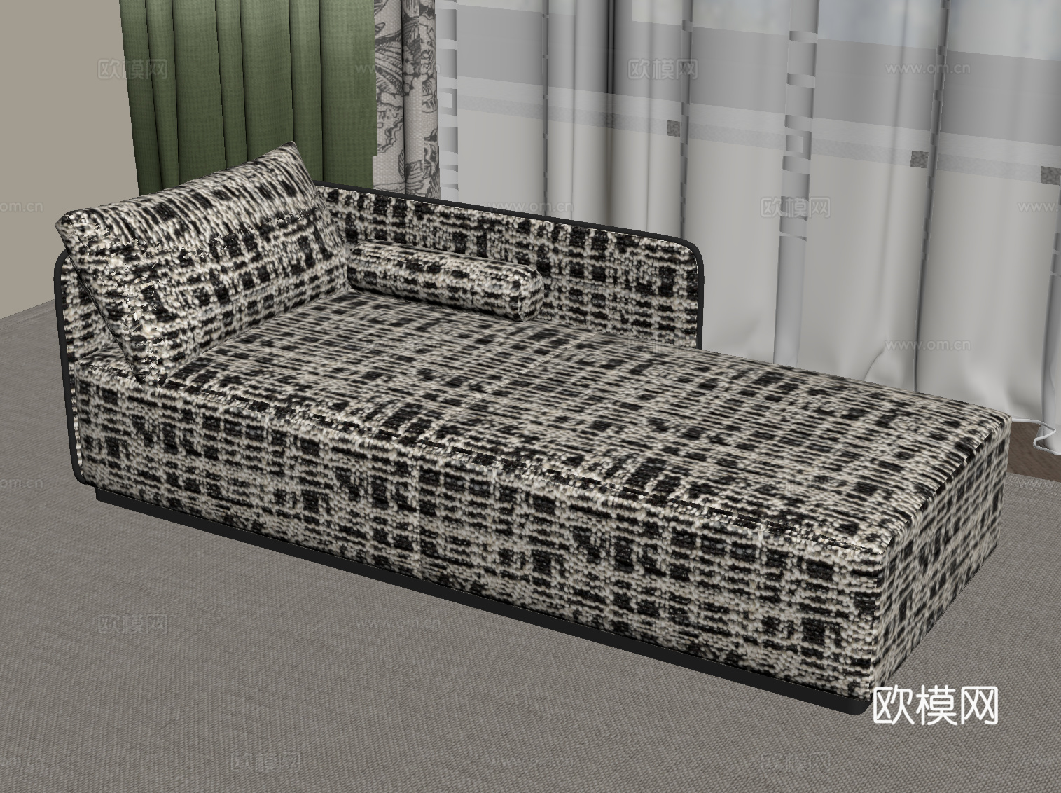 现代布艺贵妃椅 沙发椅su模型