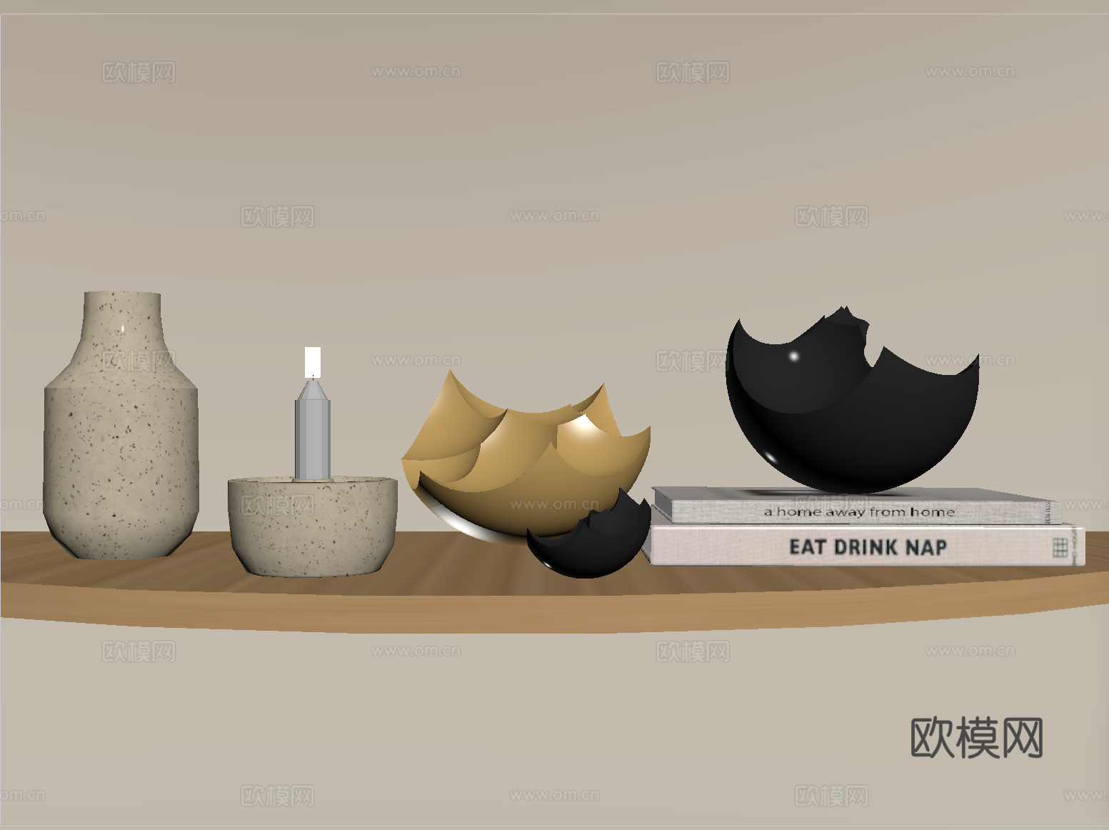 现代饰品摆件组合su模型