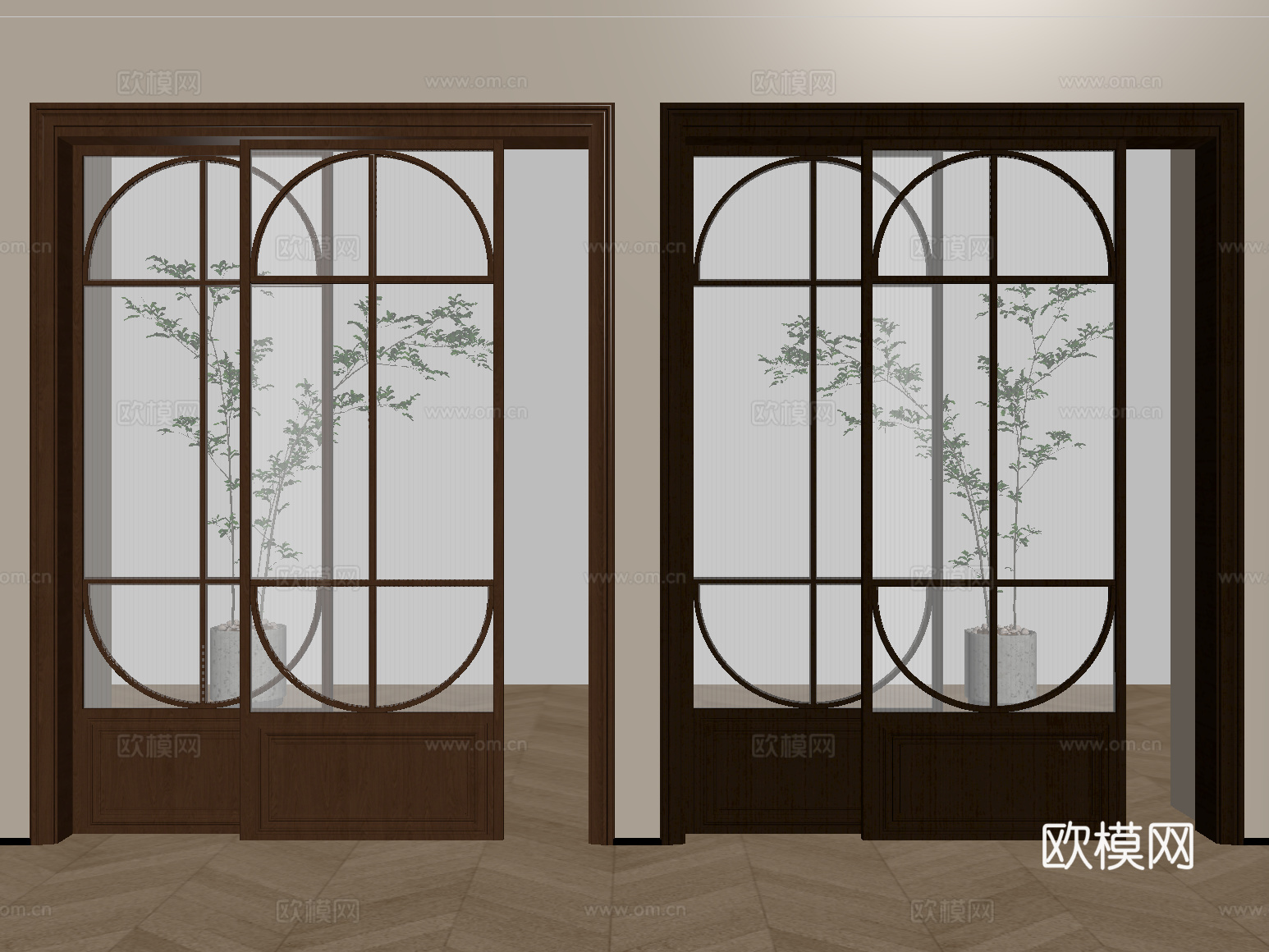法式推拉门 玻璃推拉门 厨卫门 阳台门su模型