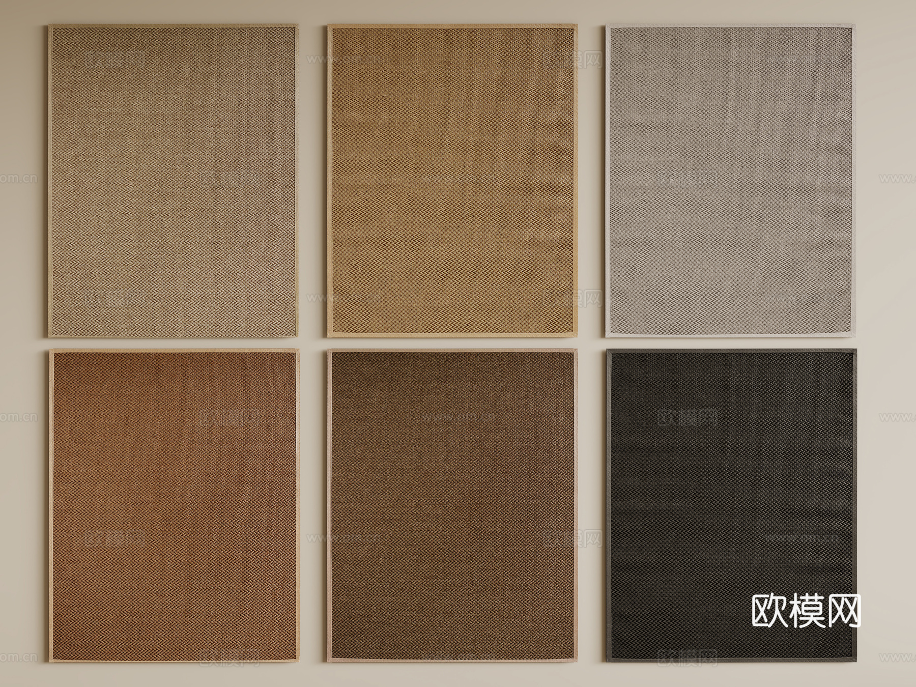 现代简约地毯 方形地毯 布艺地毯 客厅地毯 艺术地毯su模型