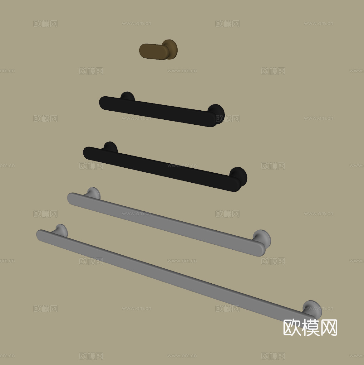 现代拉手 柜门拉手 床头柜拉手su模型