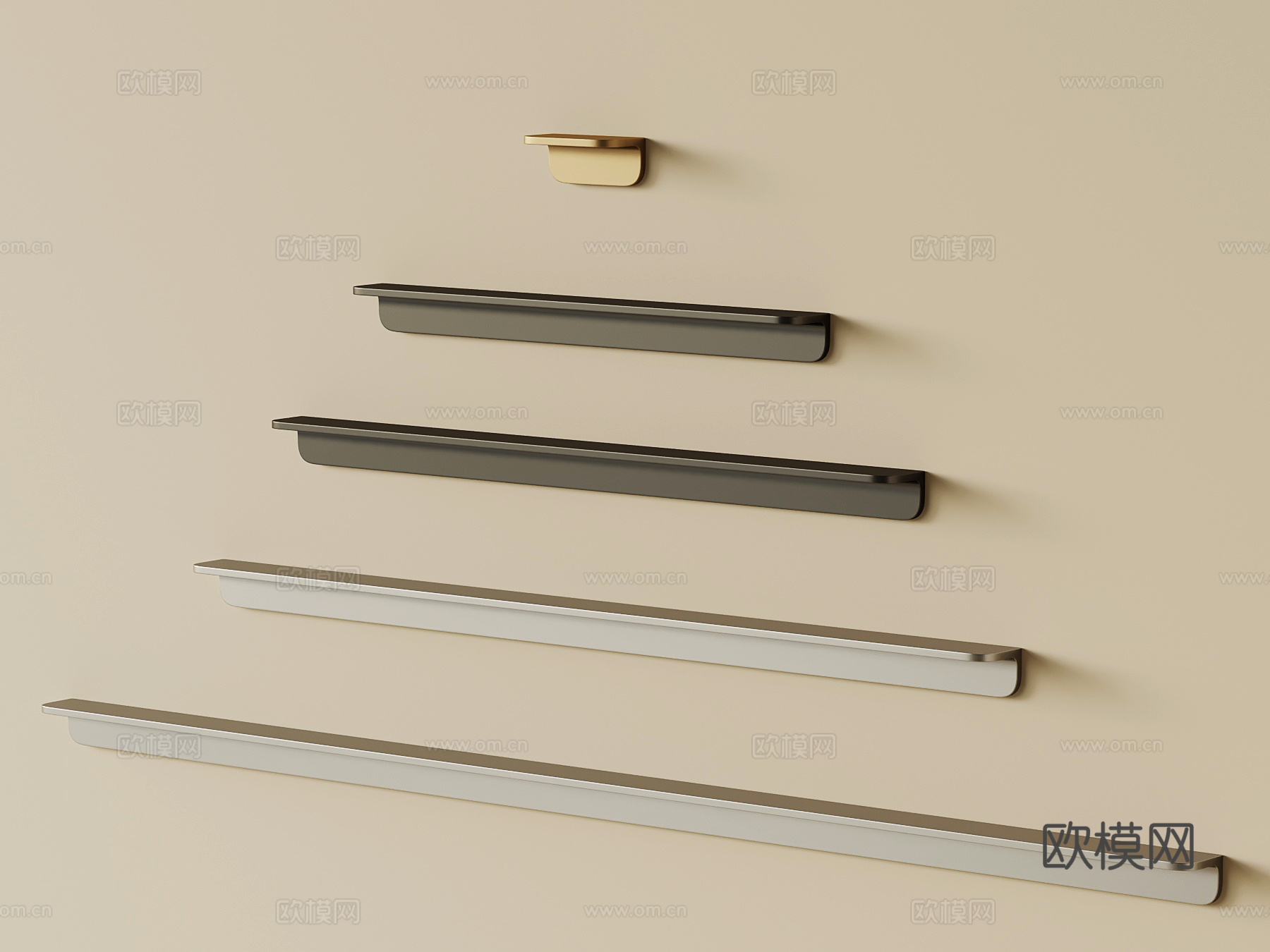 现代拉手 柜门拉手 床头柜拉手su模型