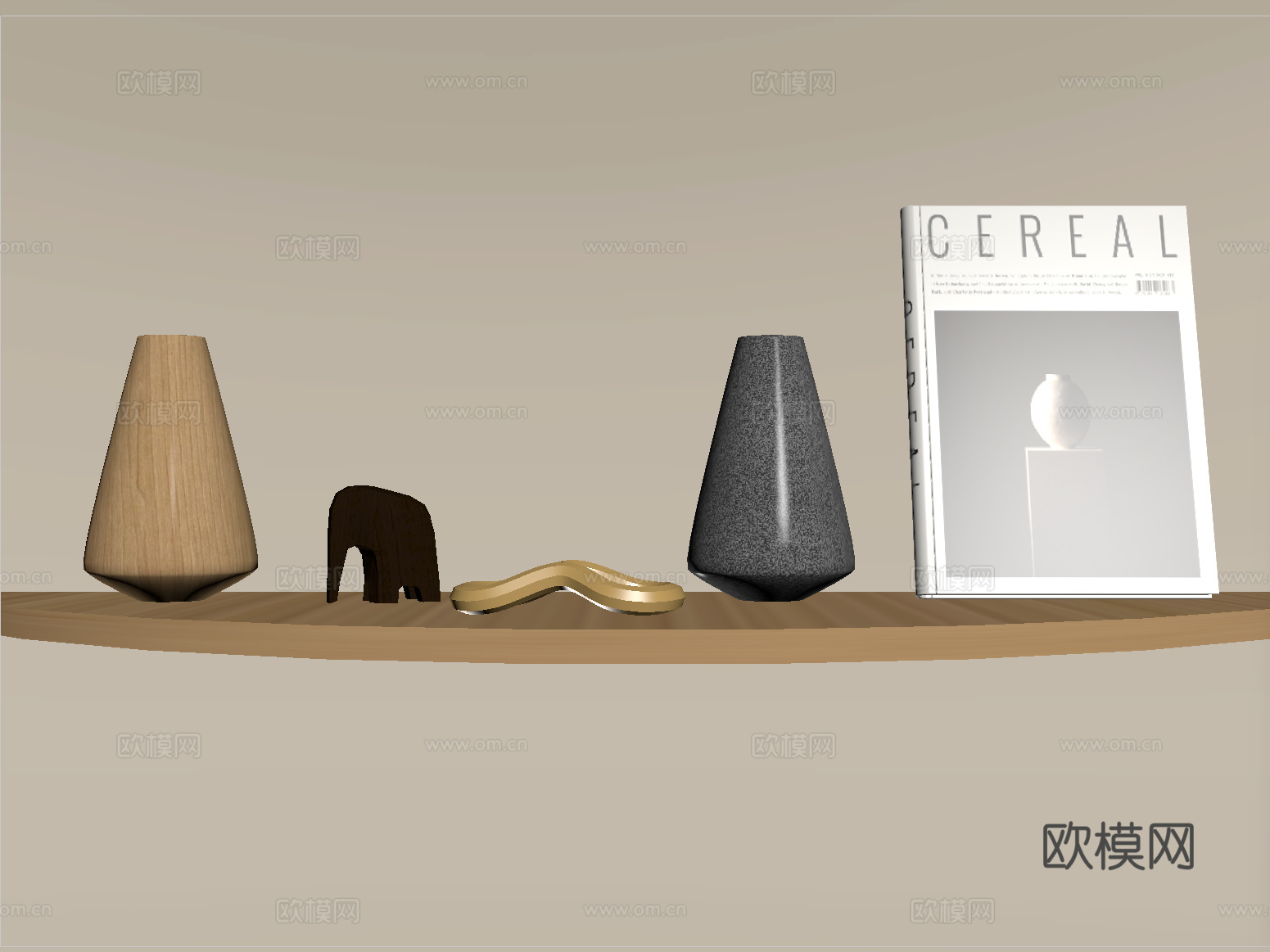 现代饰品摆件组合 书籍摆件su模型