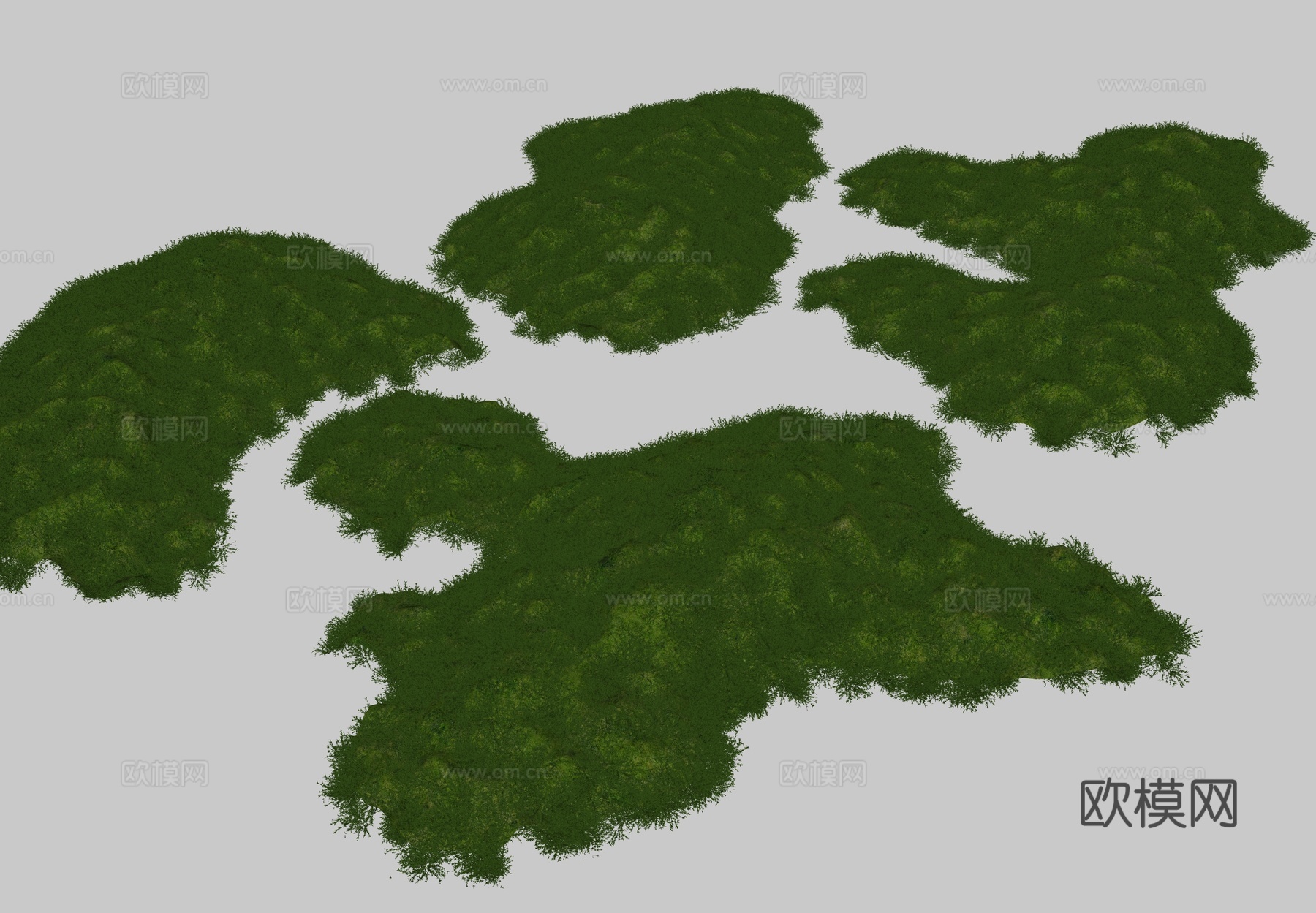 现代庭院微地形 庭院景观 花园景观 景观石头 草坡 小山包su模型