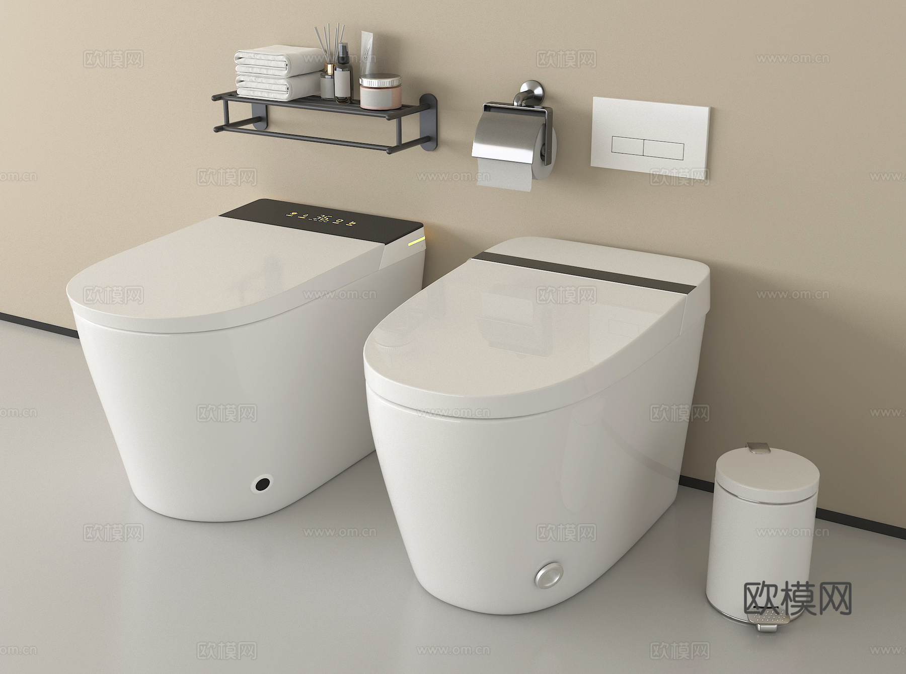 现代马桶 智能马桶 卫浴小件su模型