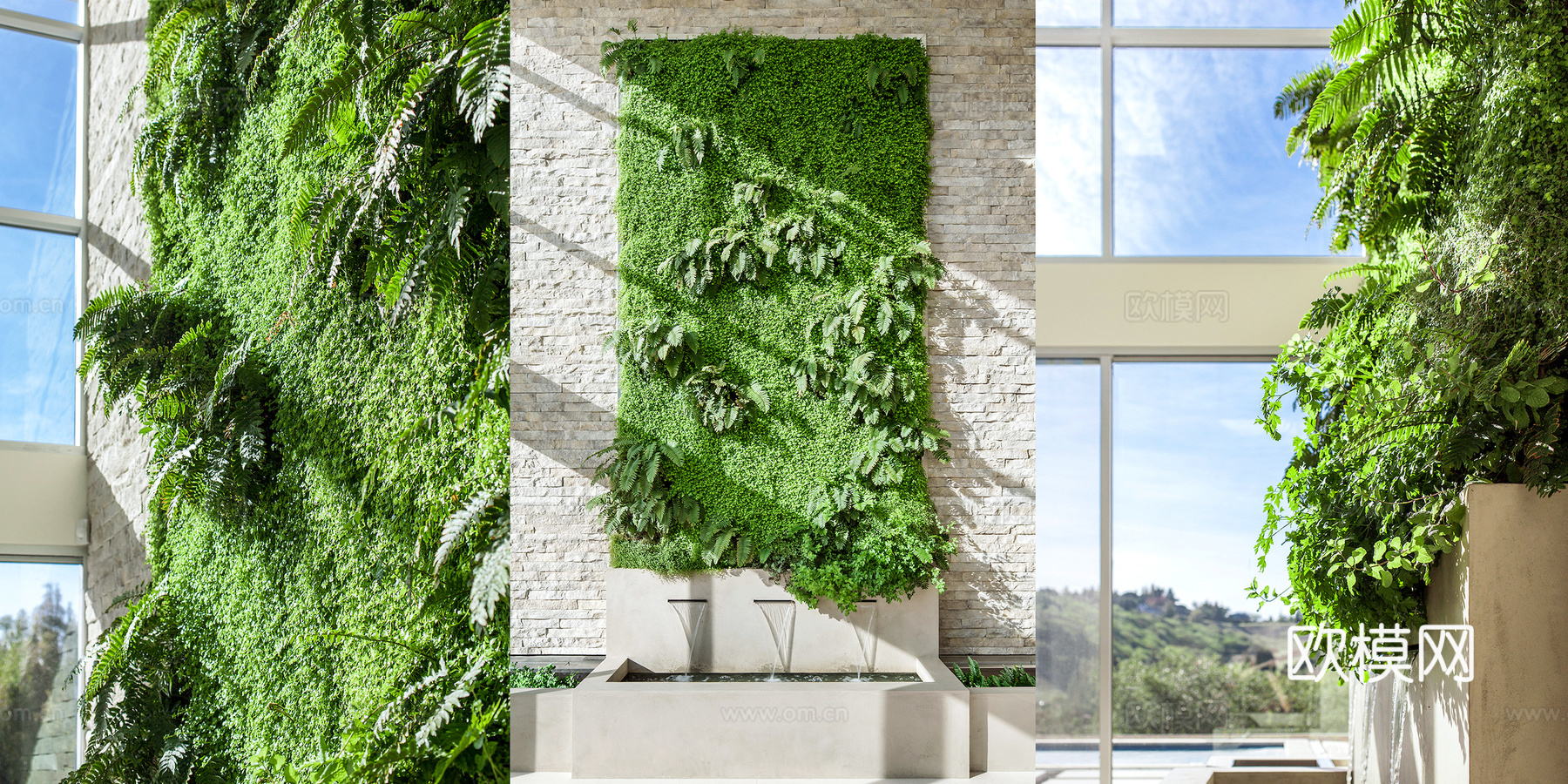 植物墙 绿植 植被 花卉 绿叶背景景墙 装饰墙 植物堆