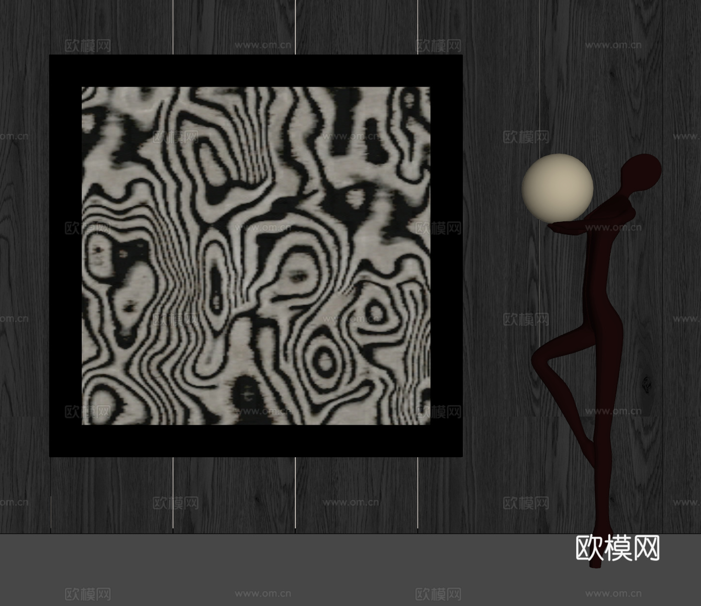 现代意式挂画 墙饰 装饰画su模型