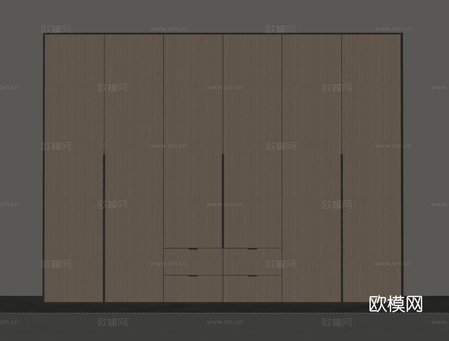 现代意式衣柜su模型