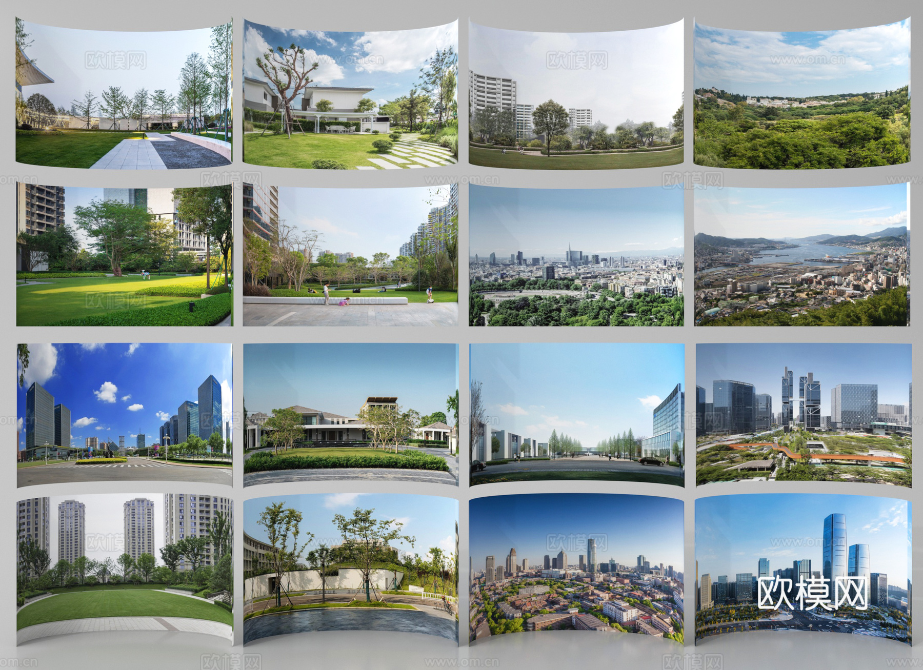 现代背景 环绕背景 城市背景 森林背景 外景贴图su模型