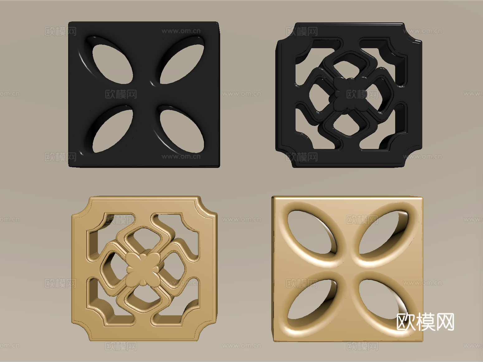 现代雕花墙饰挂件 立体墙饰su模型