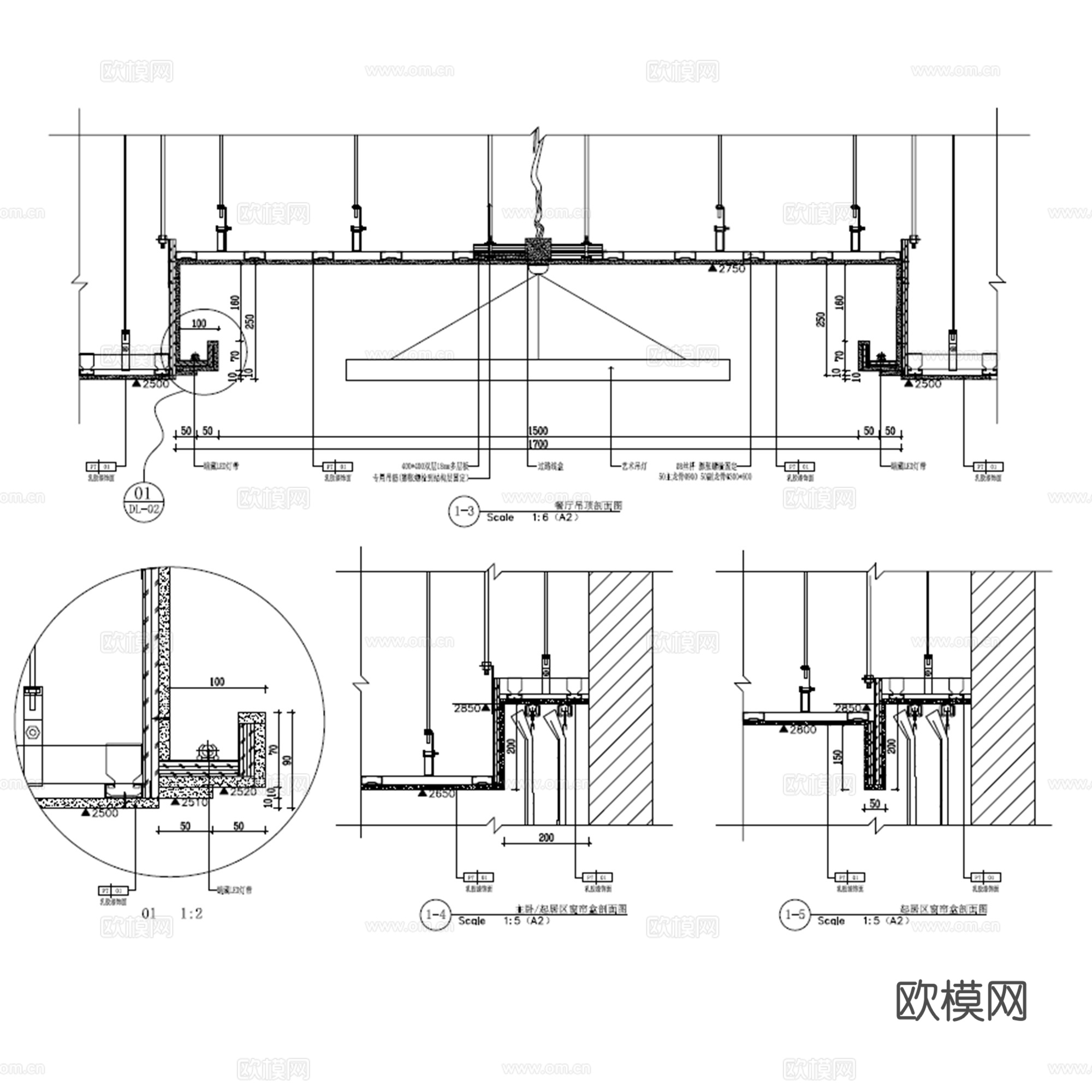 12套家装现代简约家装施工图平面图立面图节点图cad施工图