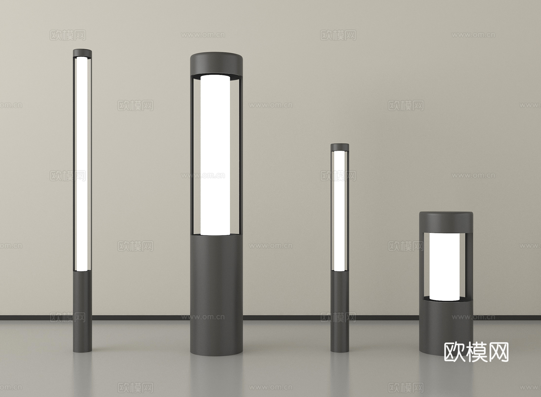 现代户外景观灯 庭院灯 草坪灯 花园灯su模型