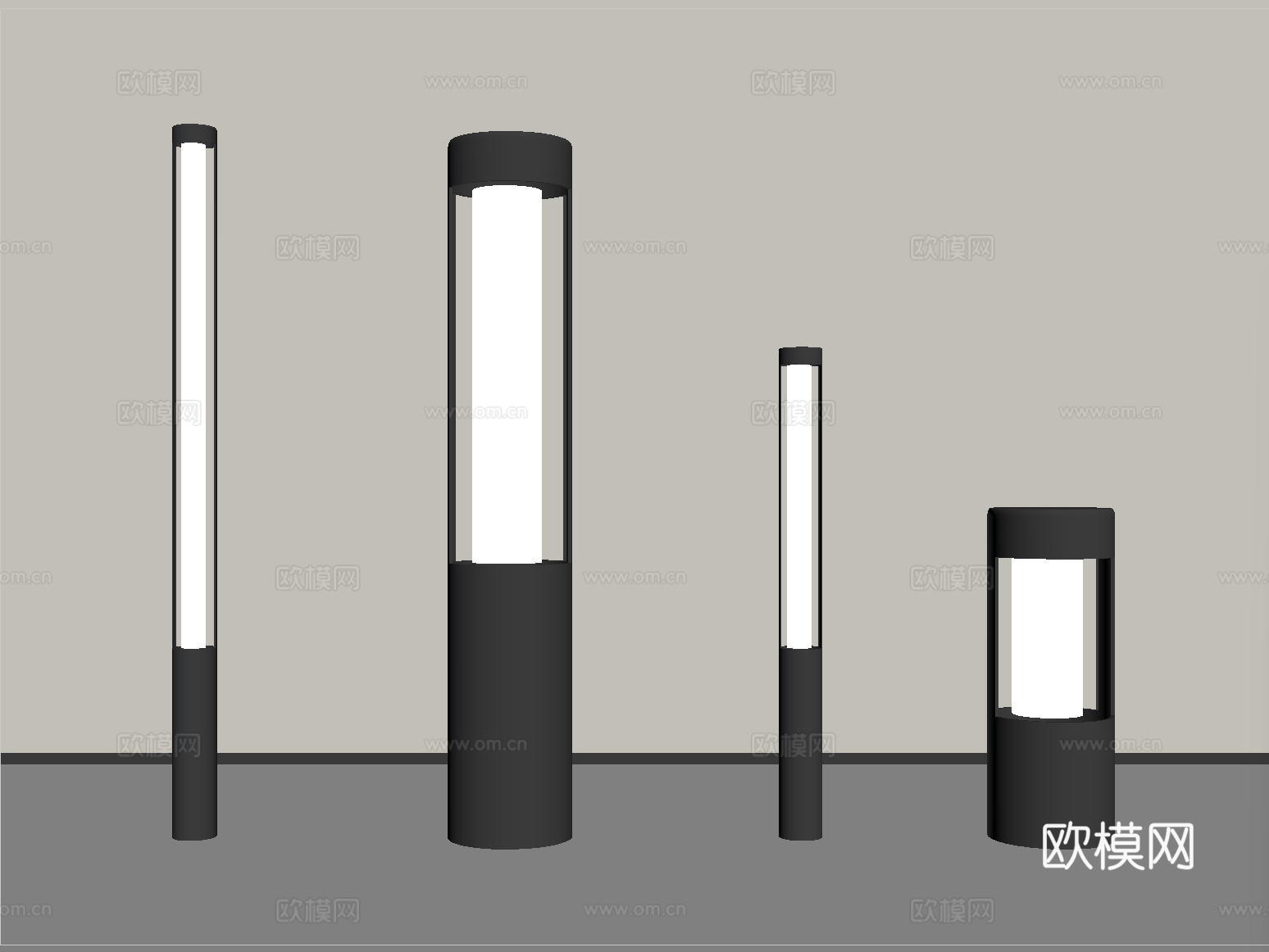 现代户外景观灯 庭院灯 草坪灯 花园灯su模型