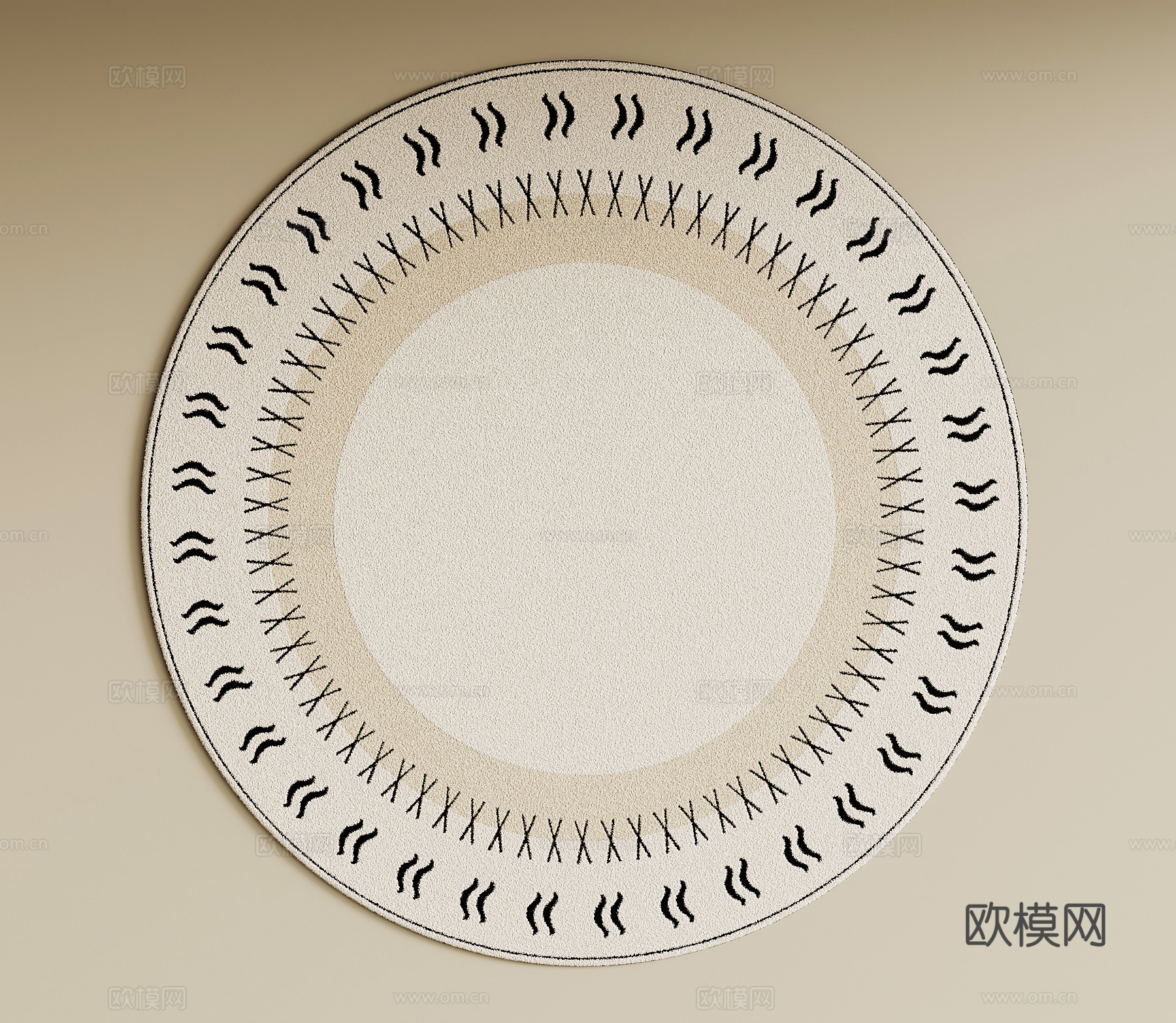 法式复古地毯 圆形地毯 中古地毯su模型