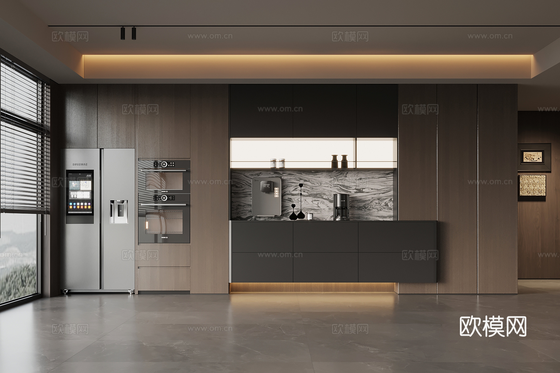 现代意式酒柜 餐边柜su模型