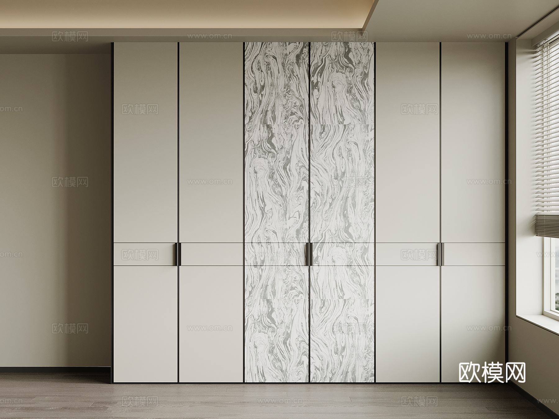 现代成品衣柜su模型