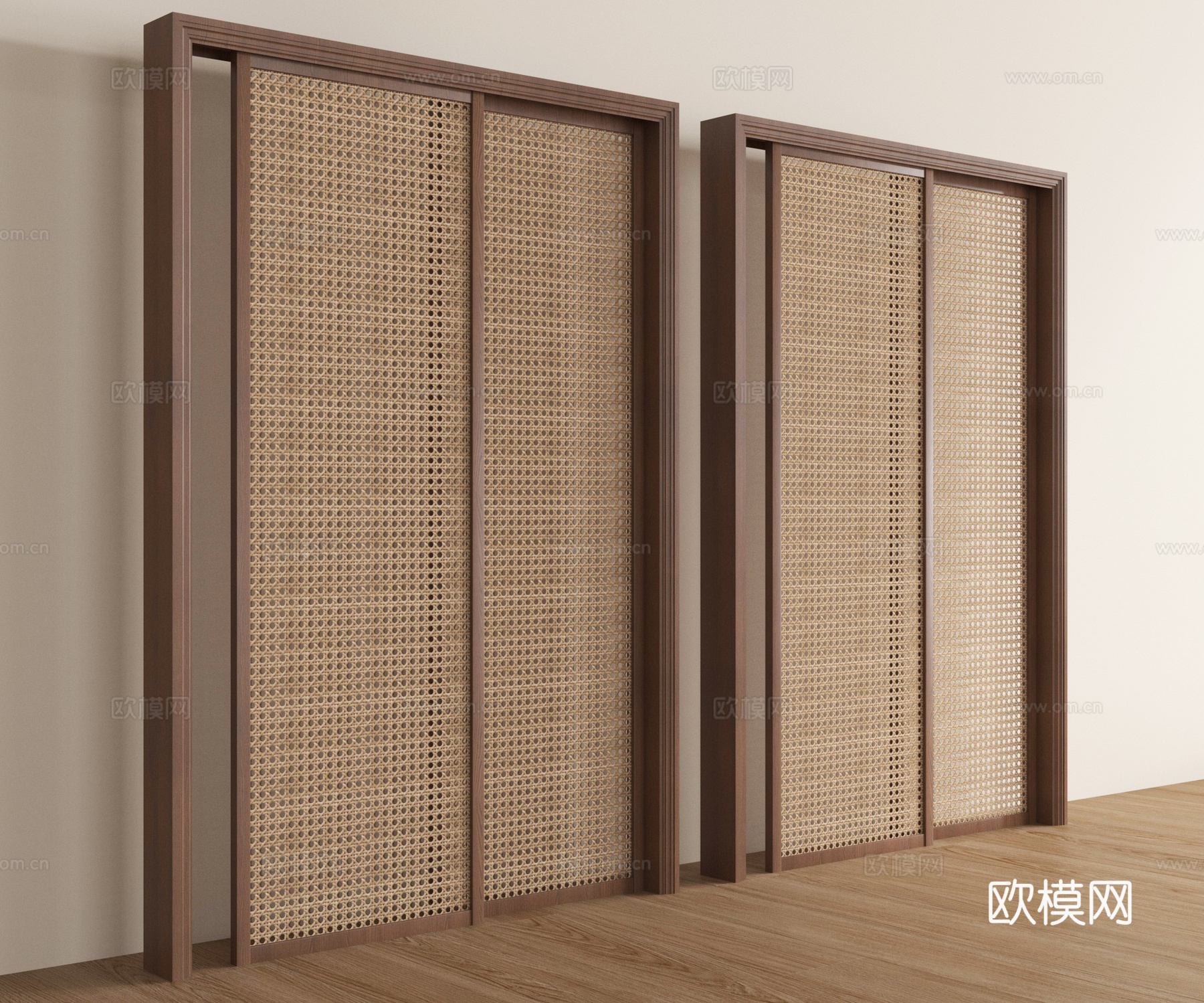 侘寂风隔断  藤编隔断su模型