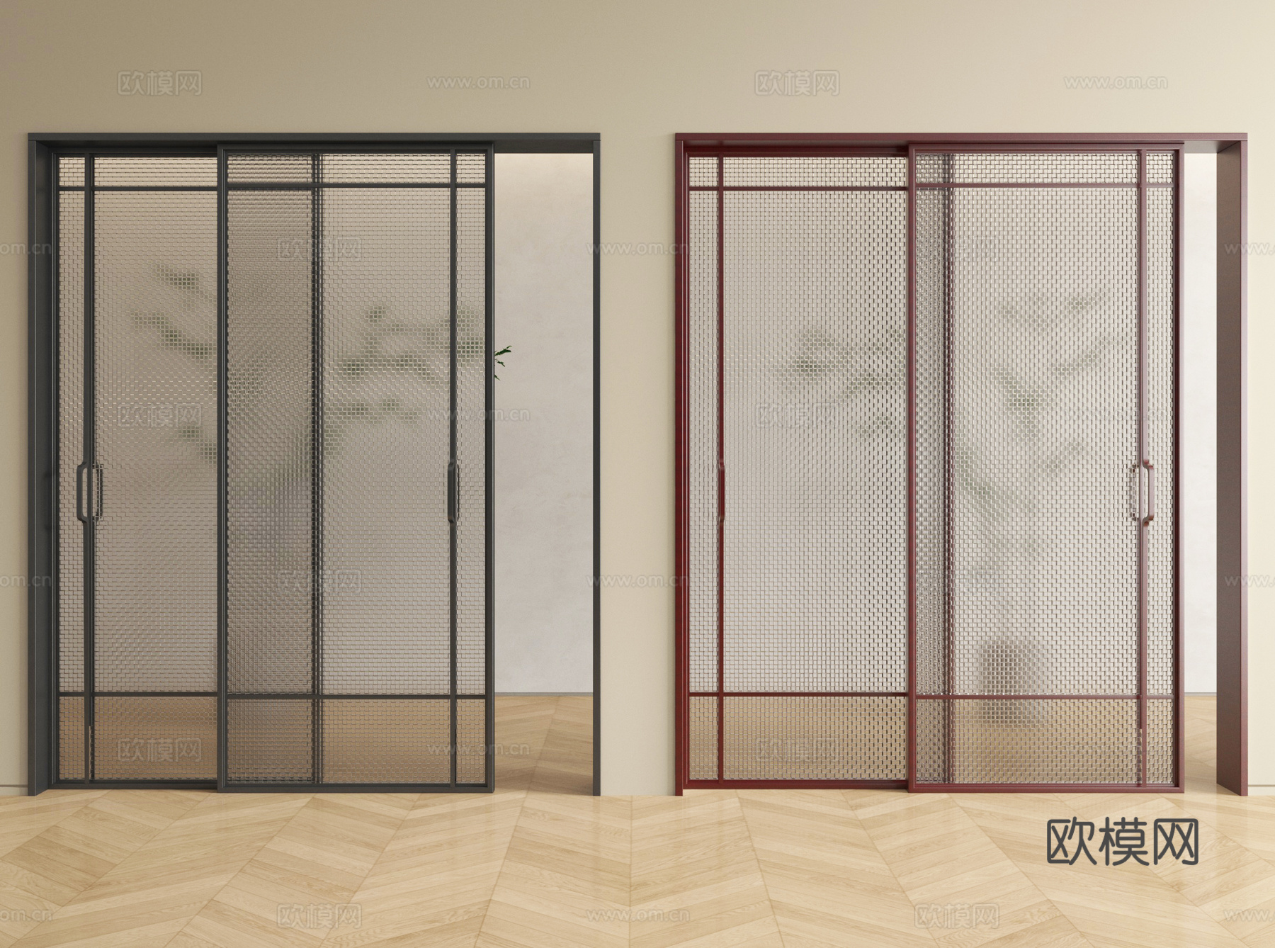 现代推拉门 玻璃推拉门 长虹玻璃门 厨卫门 阳台门su模型