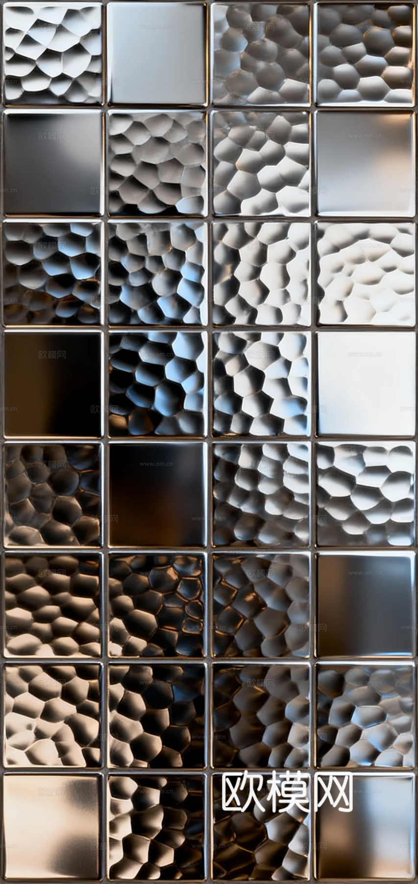 现代 镜面银色金属马赛克下载