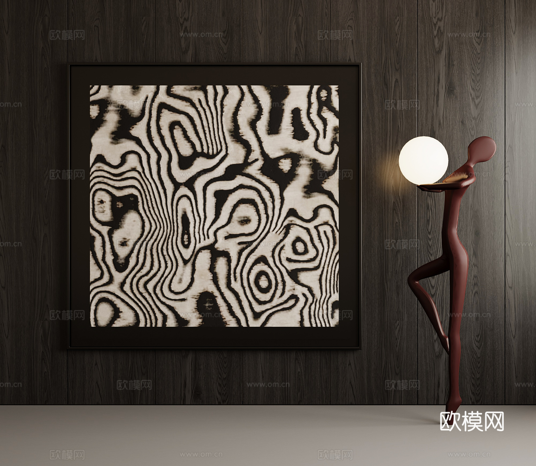 现代意式挂画 墙饰 装饰画su模型