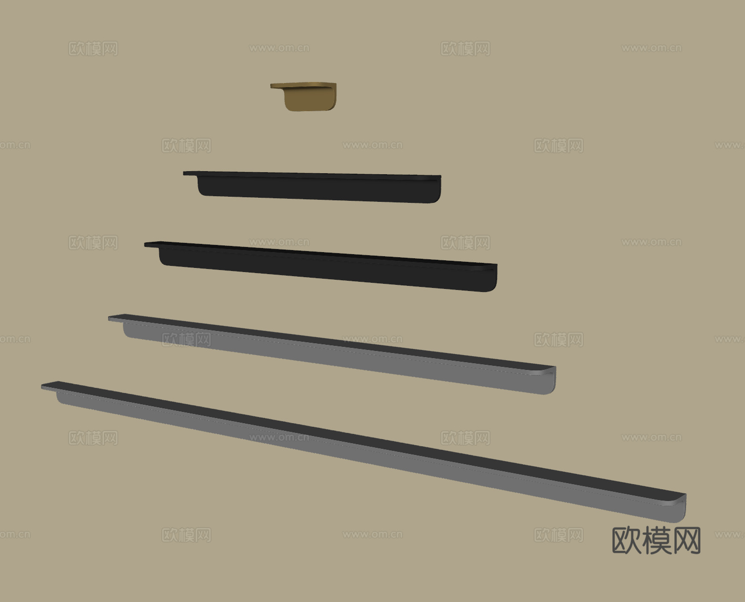 现代拉手 柜门拉手 床头柜拉手su模型