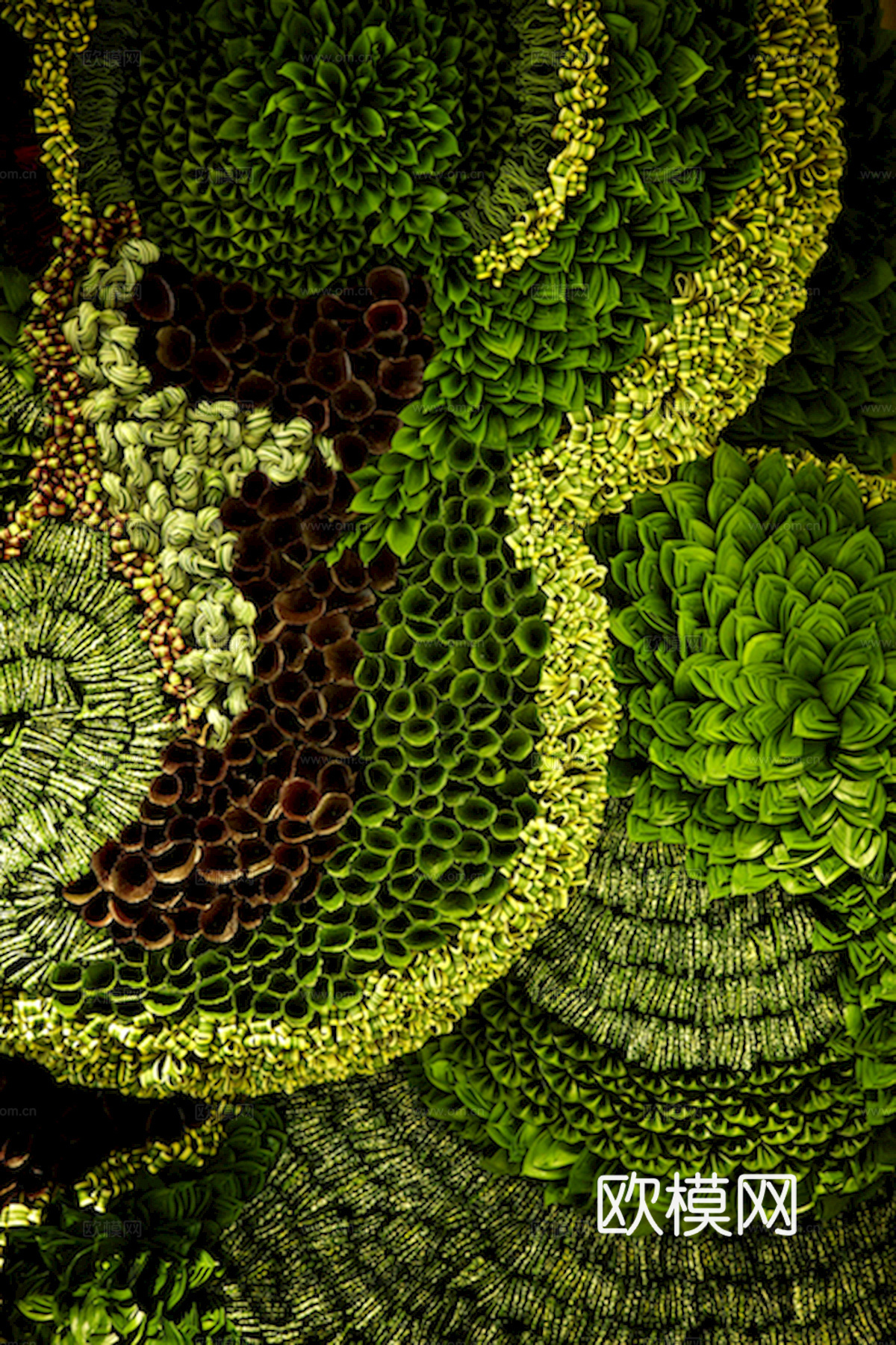 植物墙 绿植 植被 花卉 绿叶背景景墙 装饰墙 植物堆