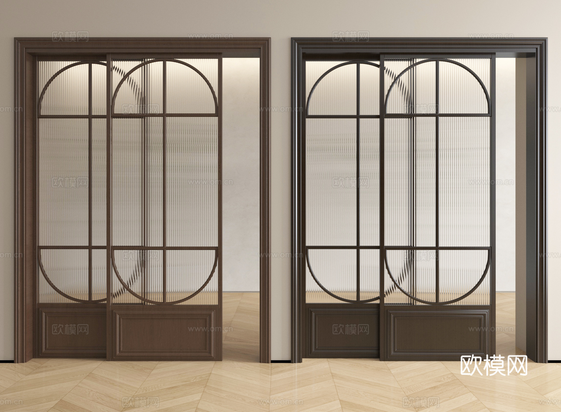 法式推拉门 玻璃推拉门 厨卫门 阳台门su模型