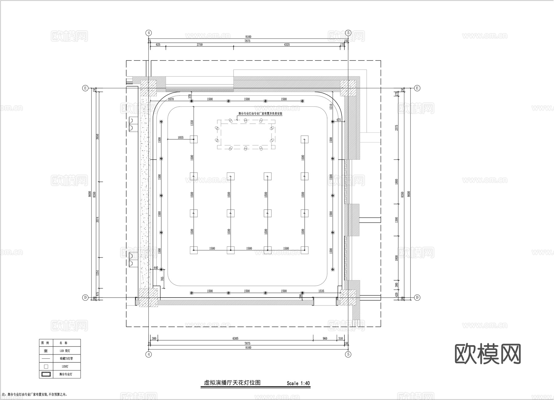 演播厅装修施工图cad施工图