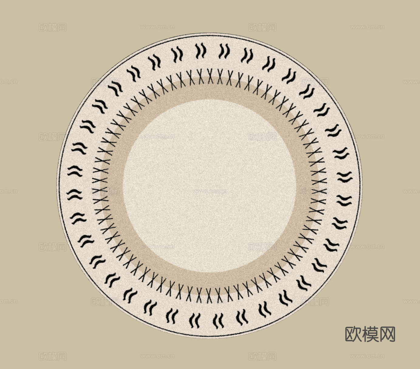 法式复古地毯 圆形地毯 中古地毯su模型
