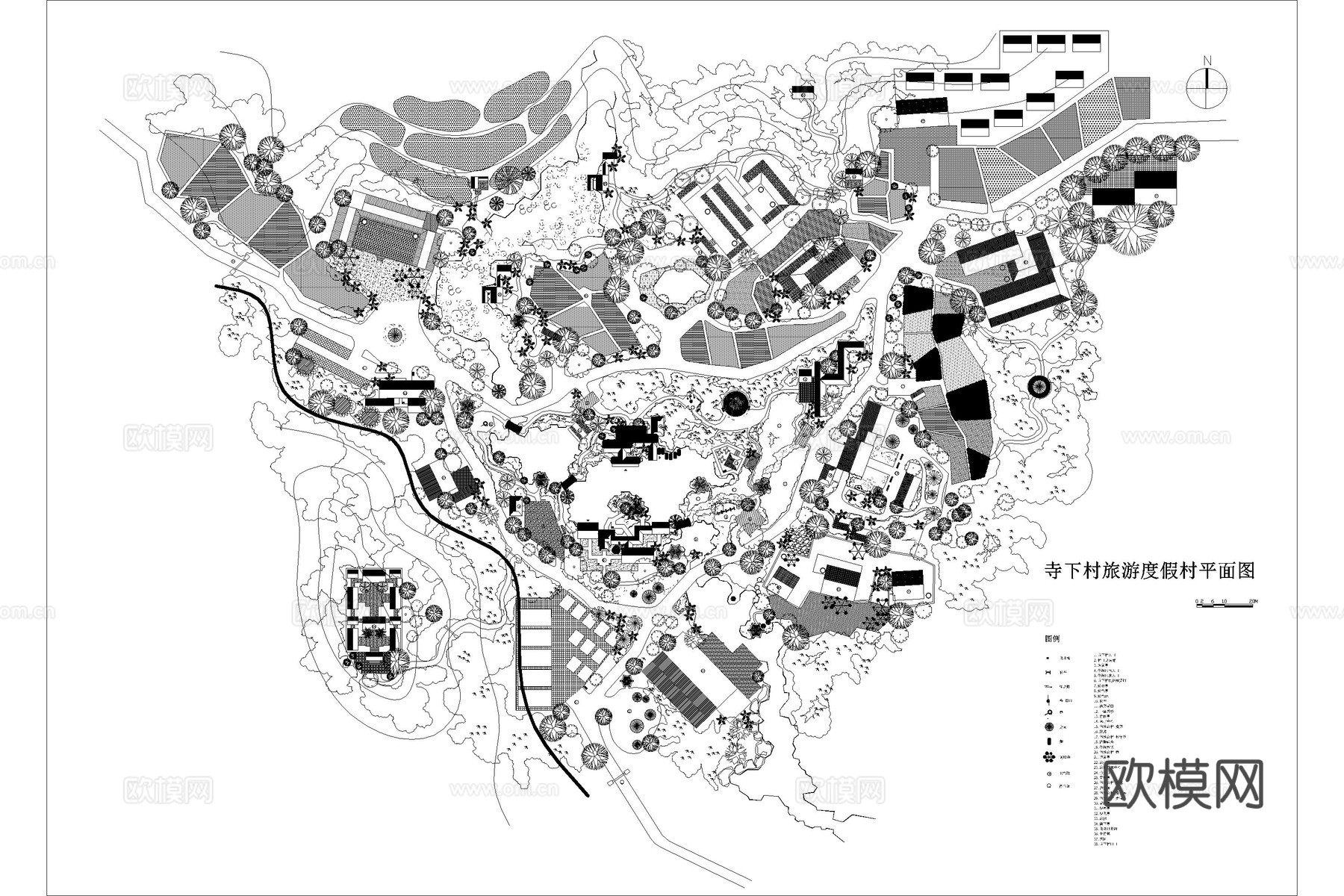 度假村景观 花海 花田 度假营地 农场 观光园cad施工图