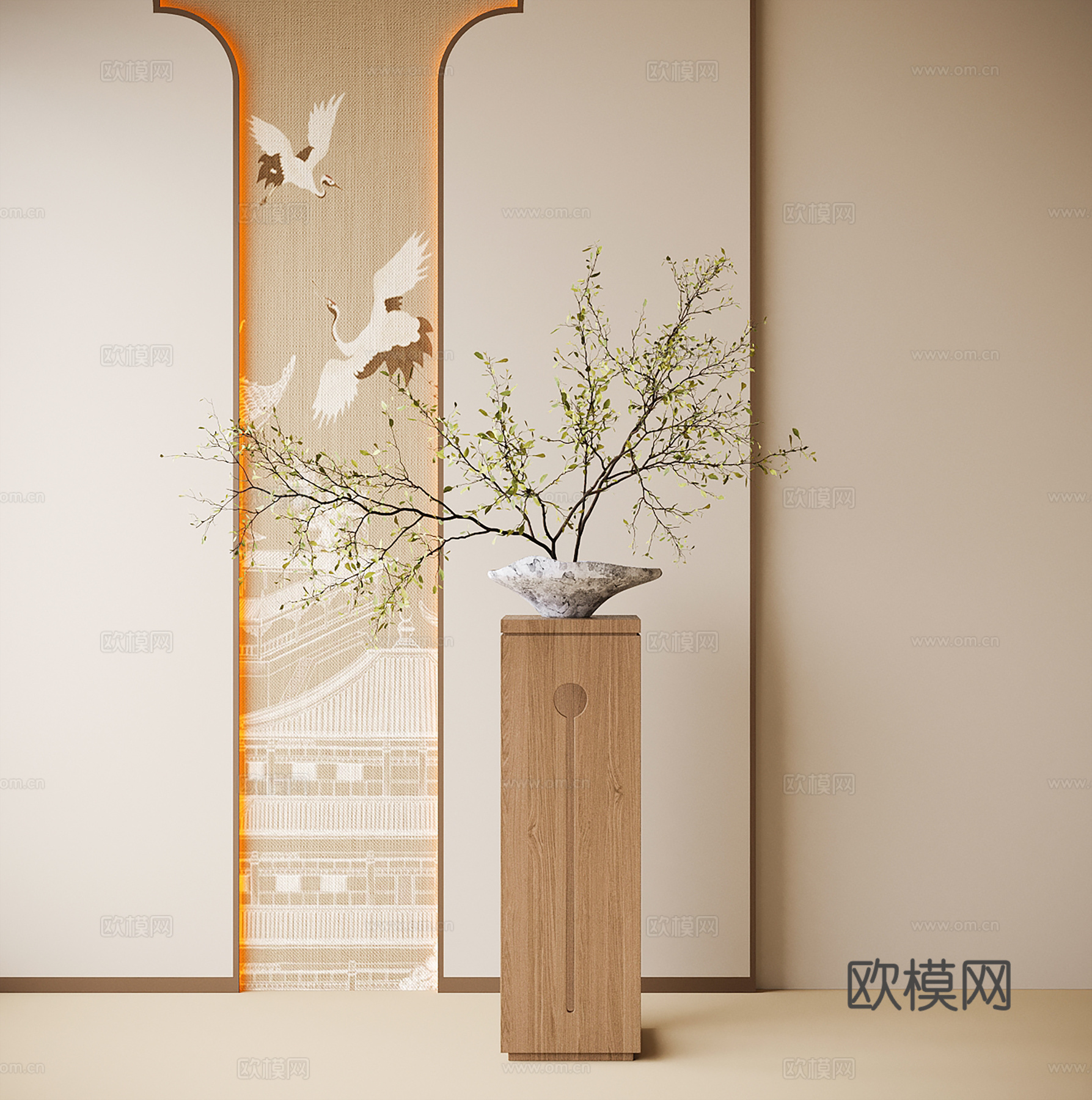 现代盆栽盆景 植物绿植su模型