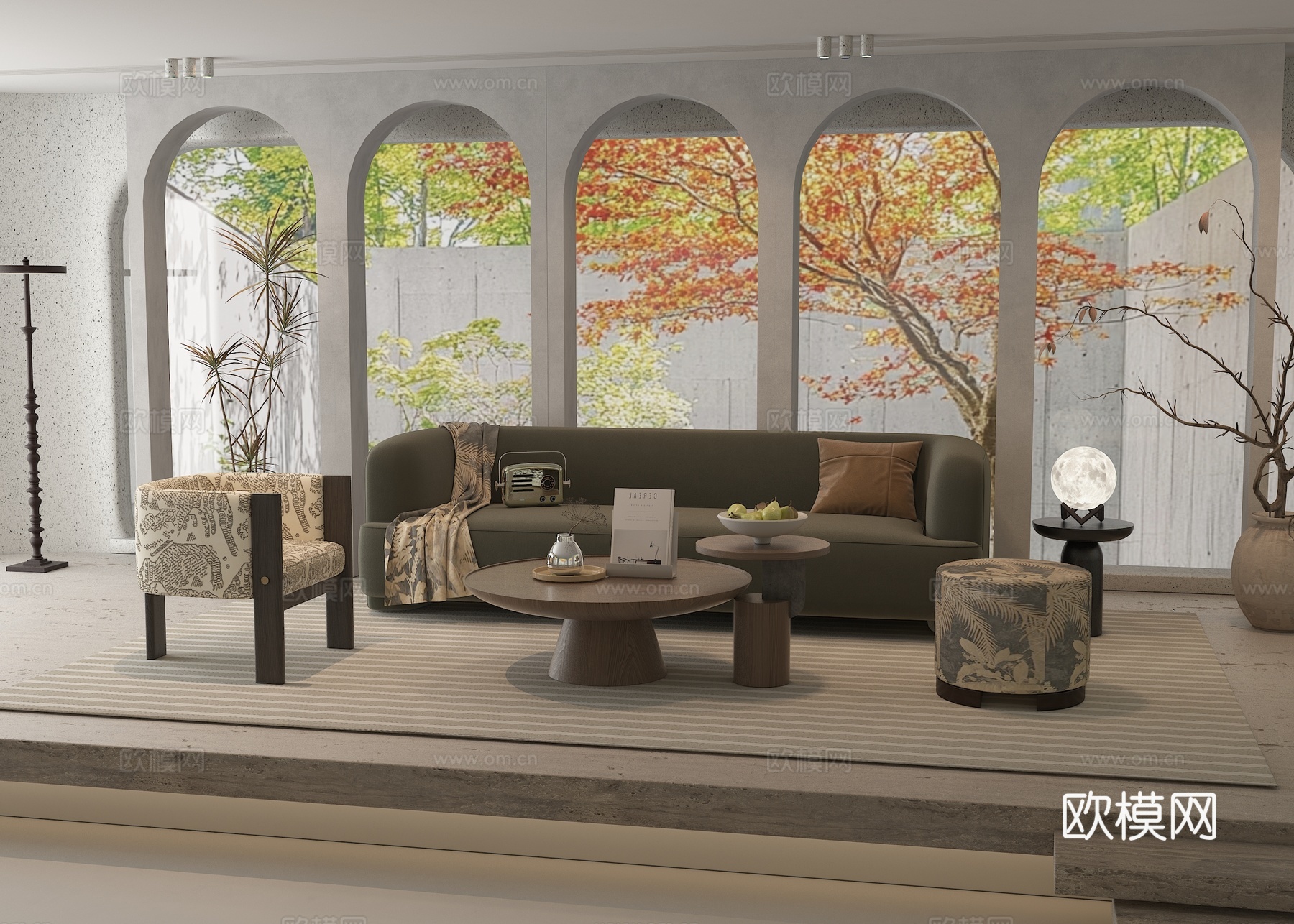 现代别墅客厅su模型