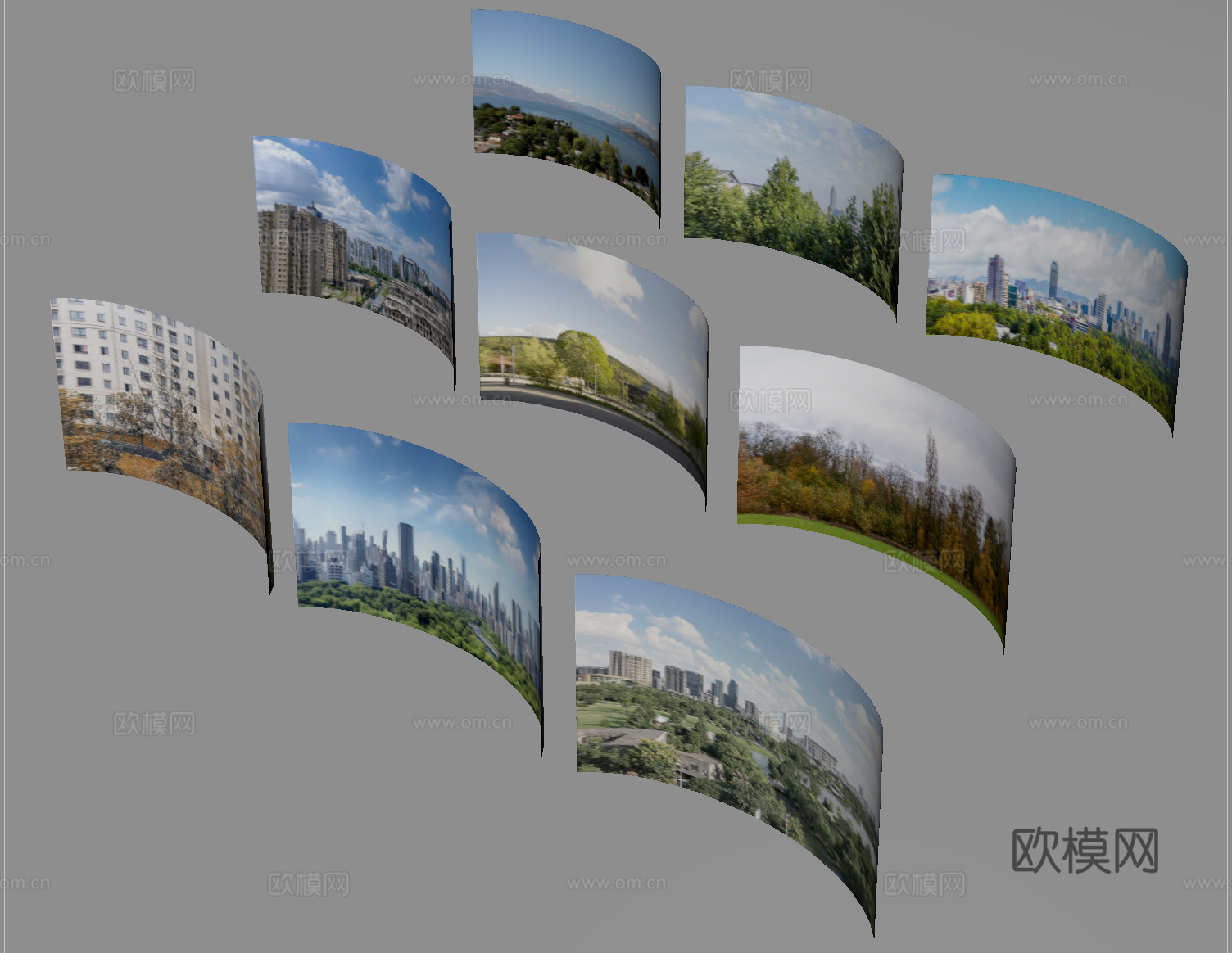 现代背景 环绕背景 城市背景 森林背景 外景贴图su模型