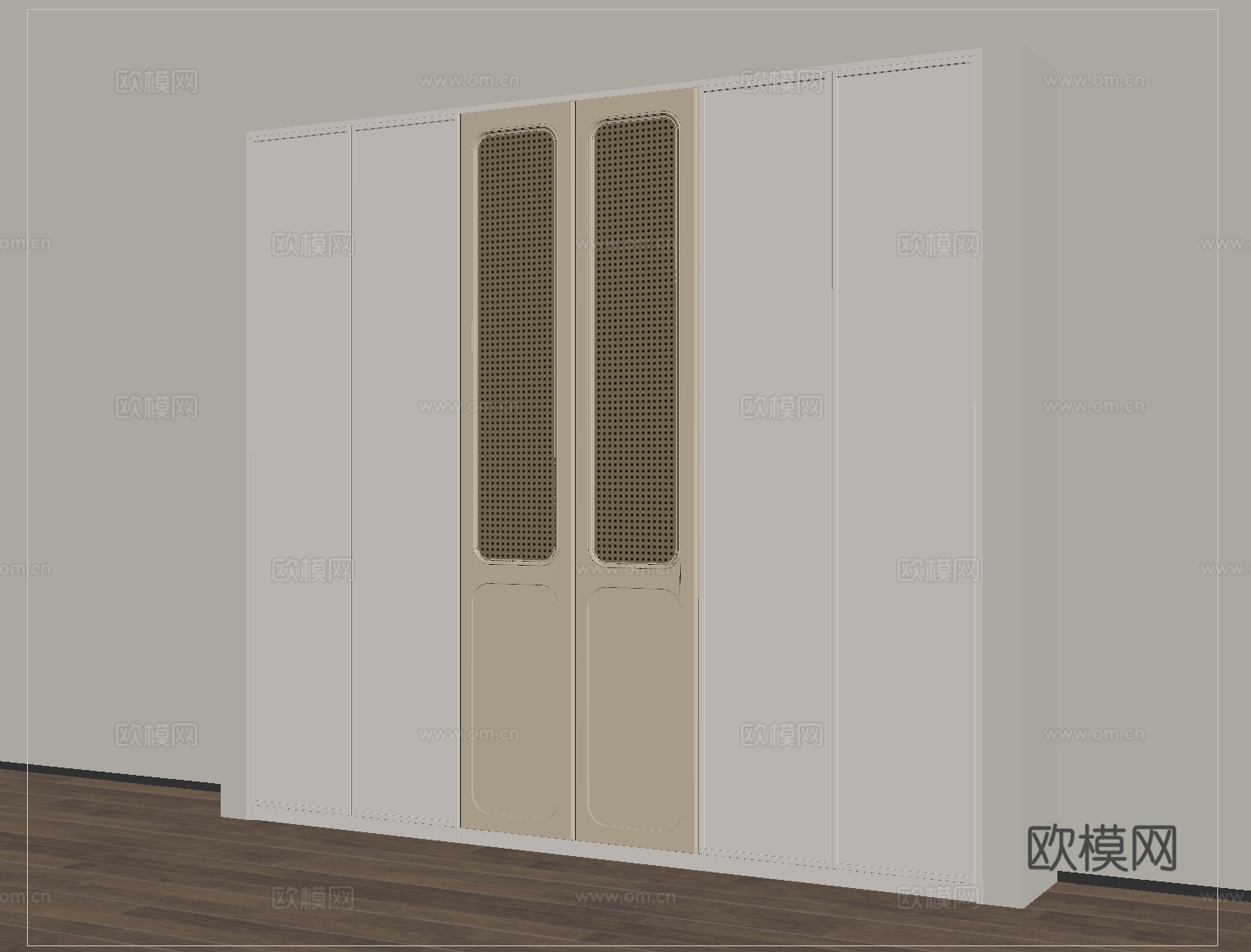 中古风衣柜 成品衣柜 木材 高柜su模型