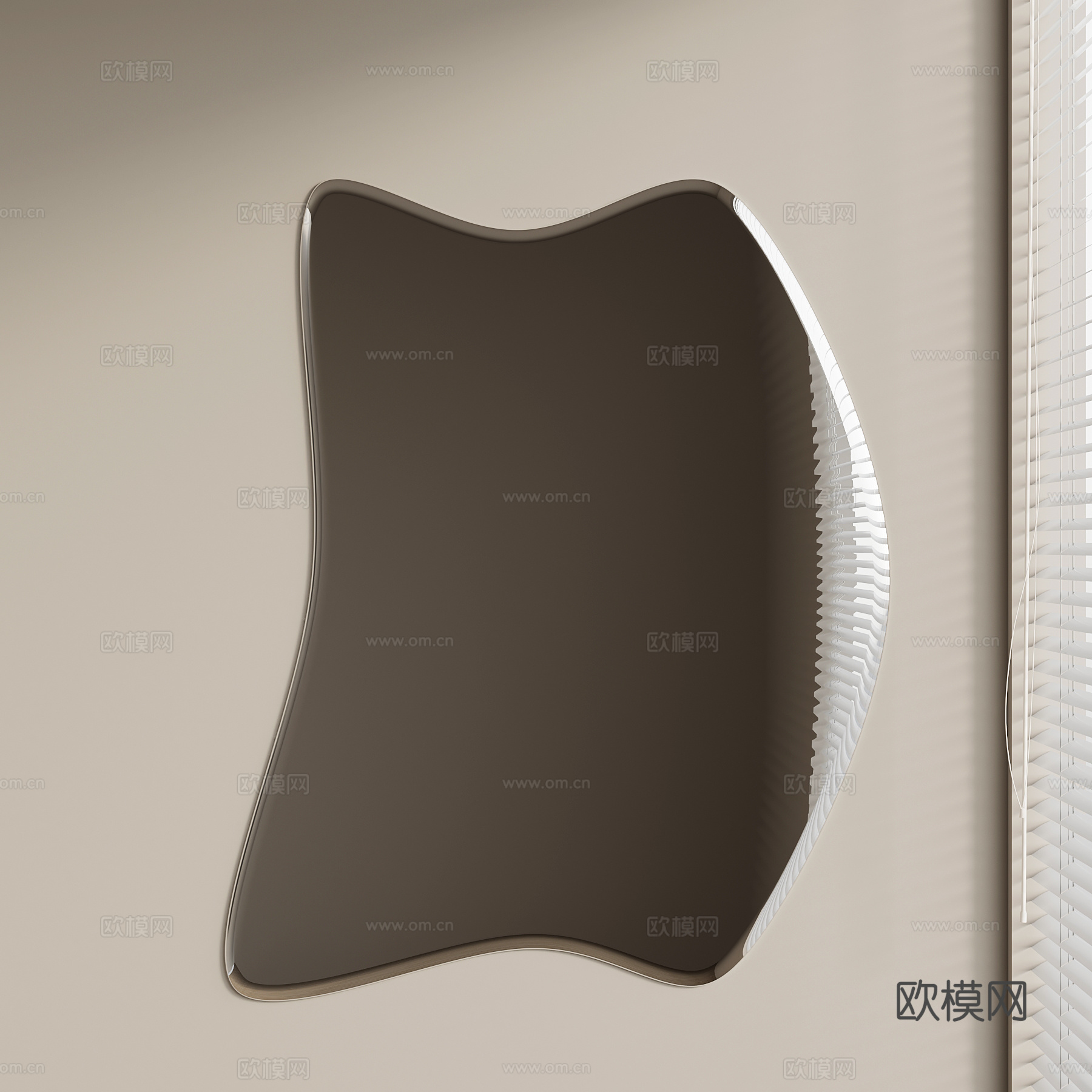 现代镜子 异形镜 浴室镜su模型