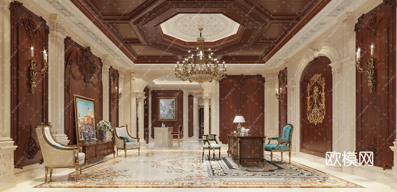 欧式室内施工图cad施工图