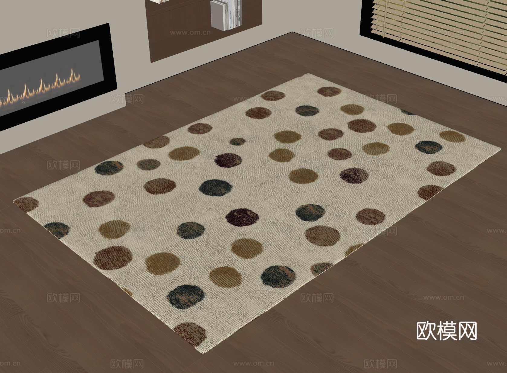 现代奶油地毯 方形地毯 儿童地毯su模型