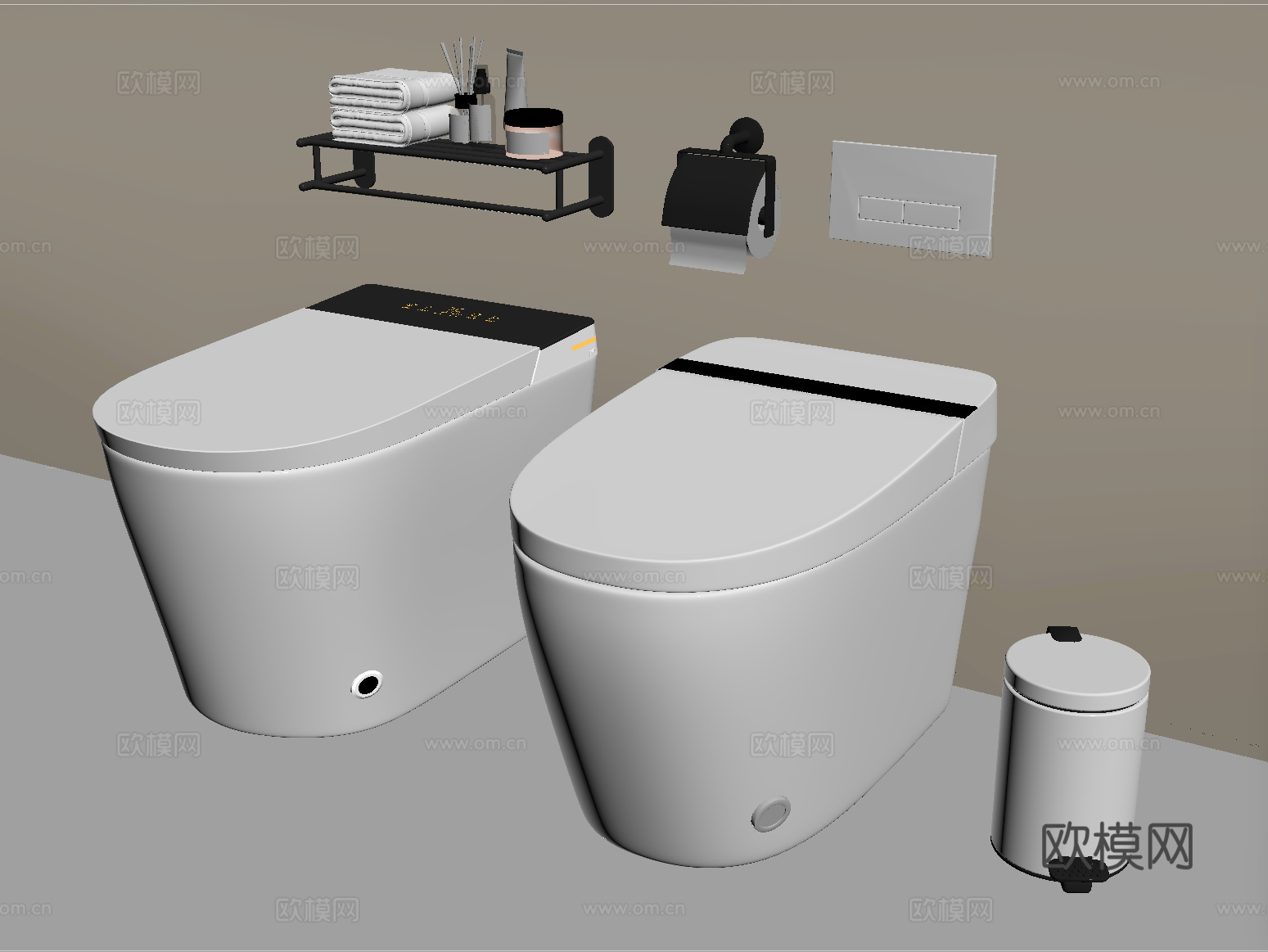 现代马桶 智能马桶 卫浴小件su模型