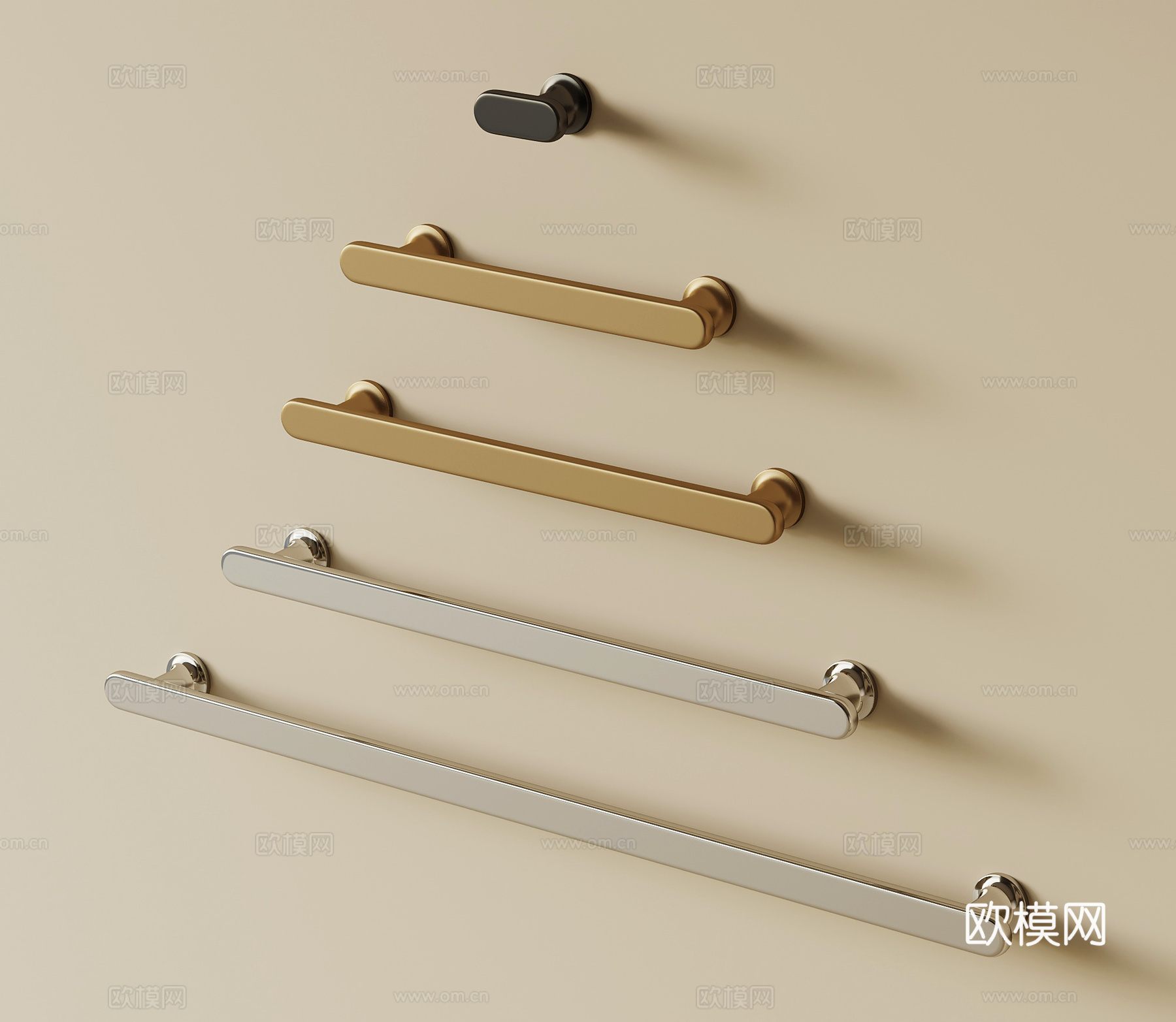 现代拉手 柜门拉手 床头柜拉手su模型